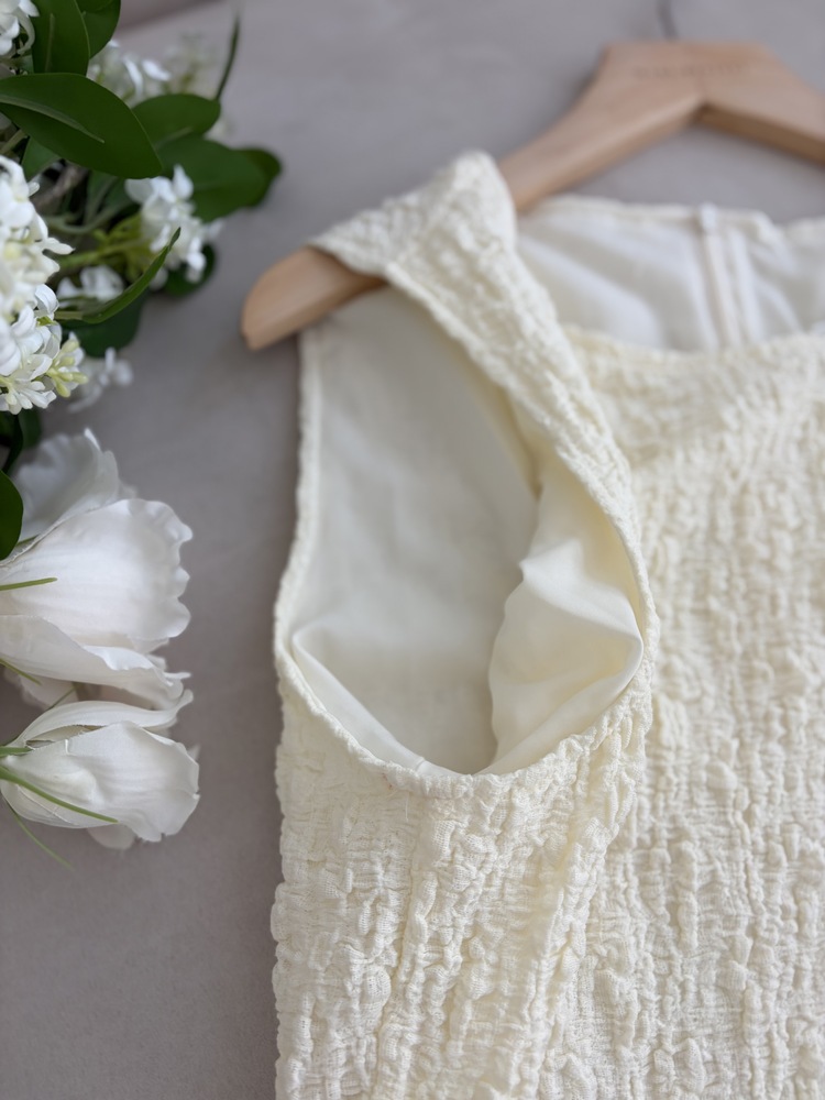 Ruched Slim Dress (Cream)