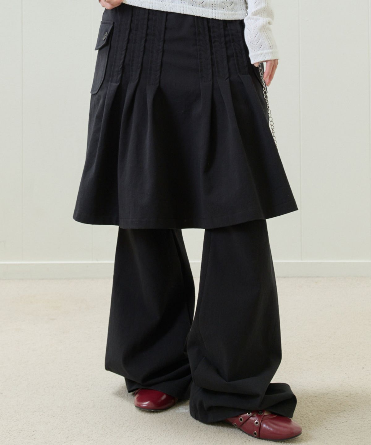 🇰🇷訂購｜LUV IS TRUE 26SS｜EL PLEATED SHIRRING SKIRT PANTS 2色 