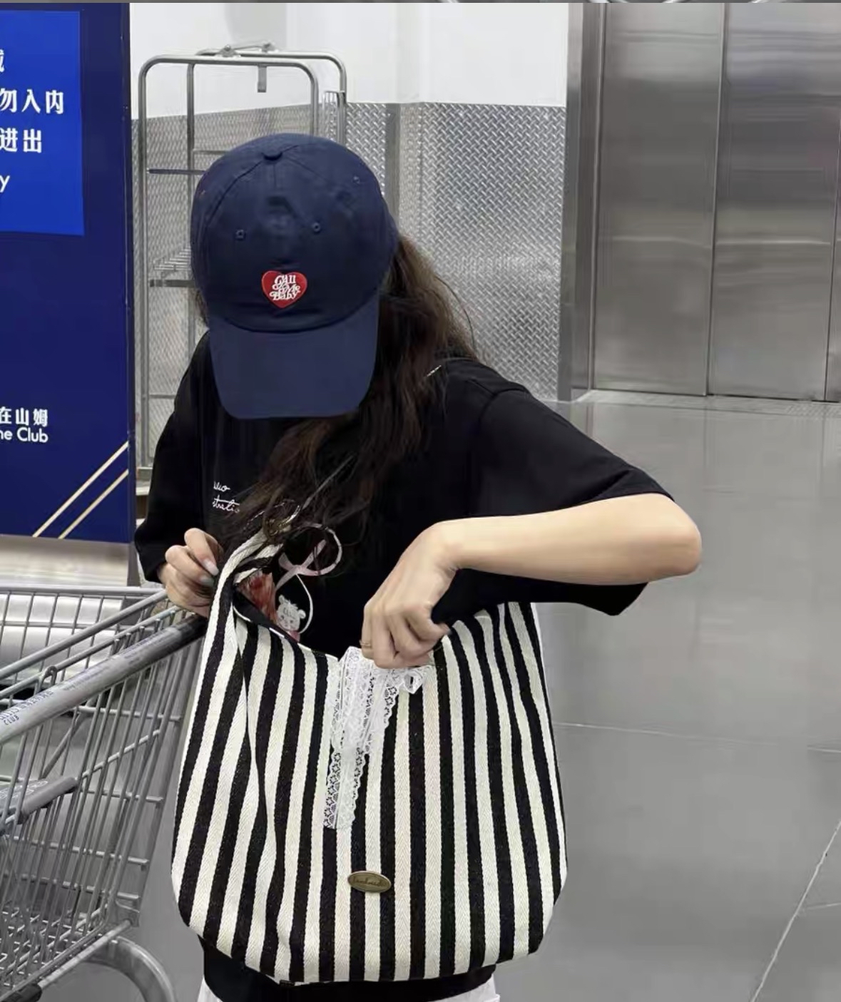 BG203韩系条纹帆布包