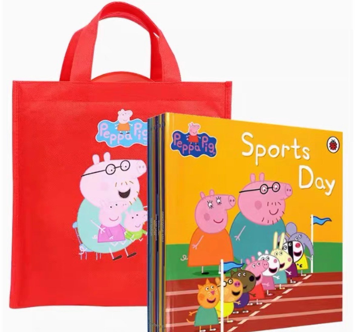 peppa pig yellow bags and orange bags set