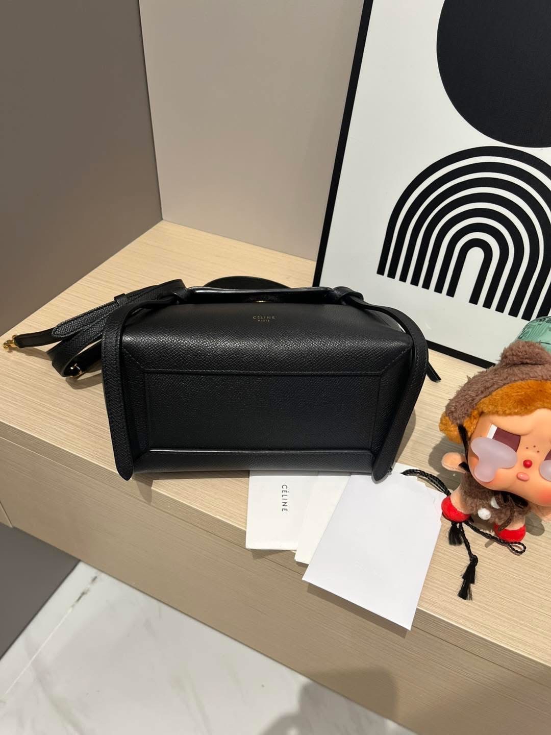 Celine nano belt bag 黑金牛皮 100%Authentic , 95%new ✅收據✅tap booklet✅dust bag