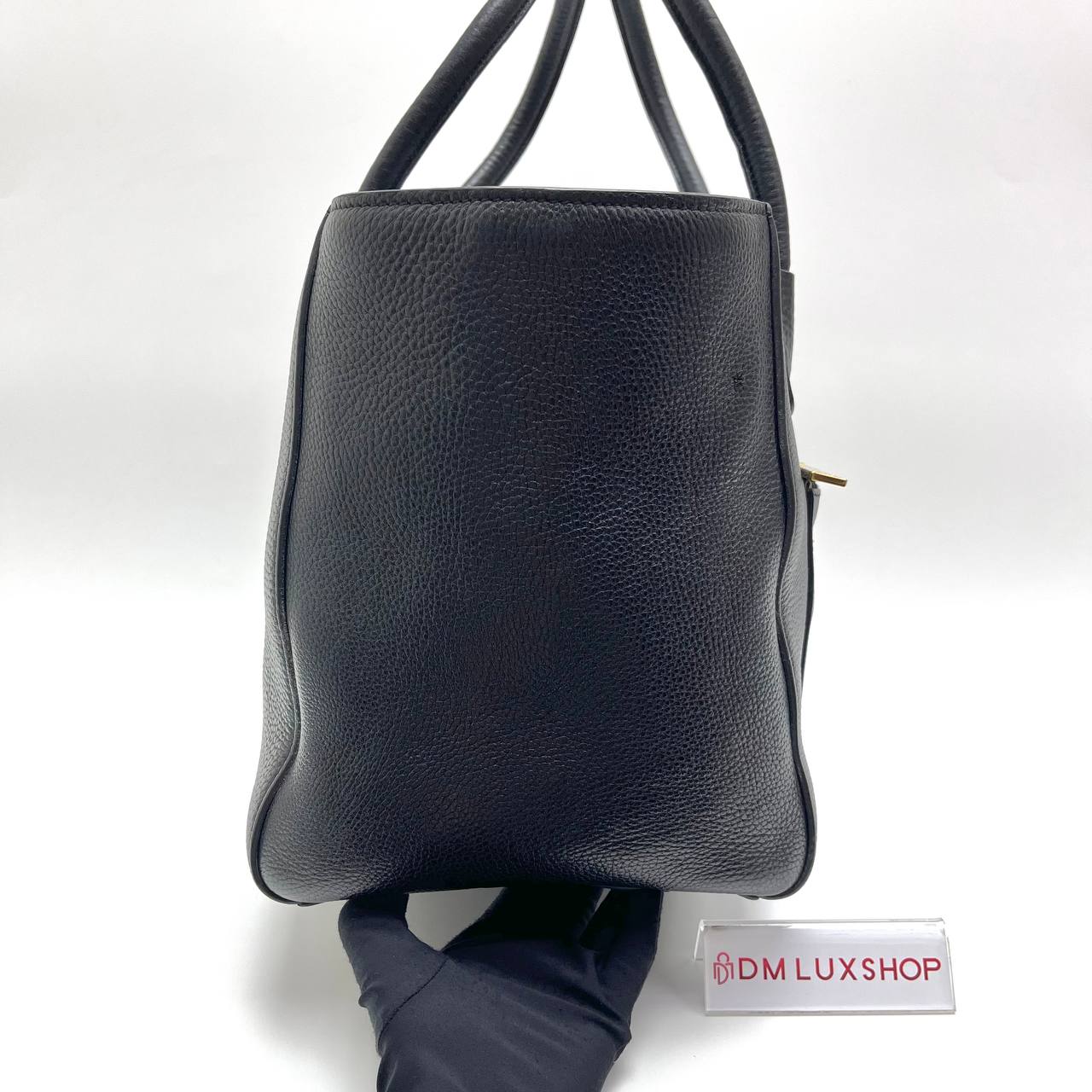 Prada Vitello Daino Black Leather Tote Bag