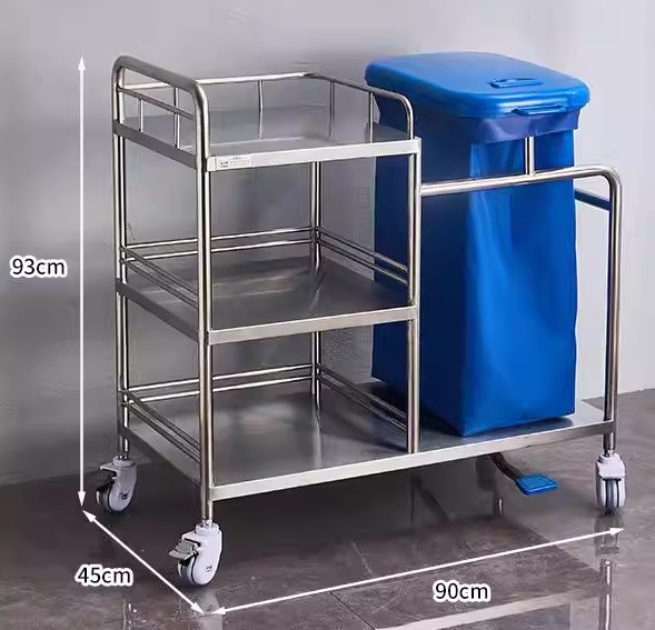 AD00388 Stainless Steel Trolley 不銹鋼換片車-配單桶塑膠蓋 (For inquiry only 此產品需報價)