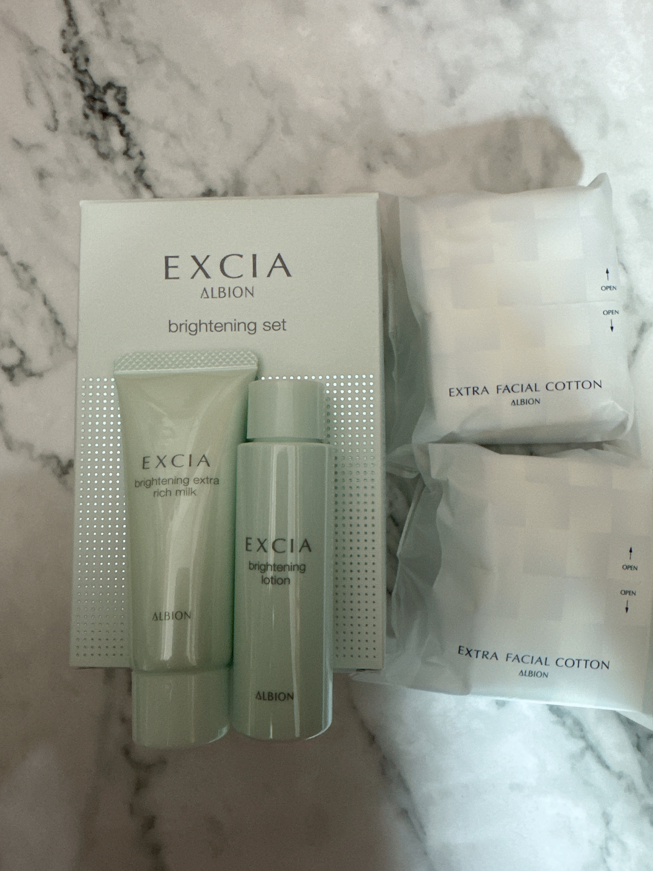 (現貨) ALBION Excia 美白套裝 Brightening Set (化妝水20ml 乳液20g 化妝棉16片)