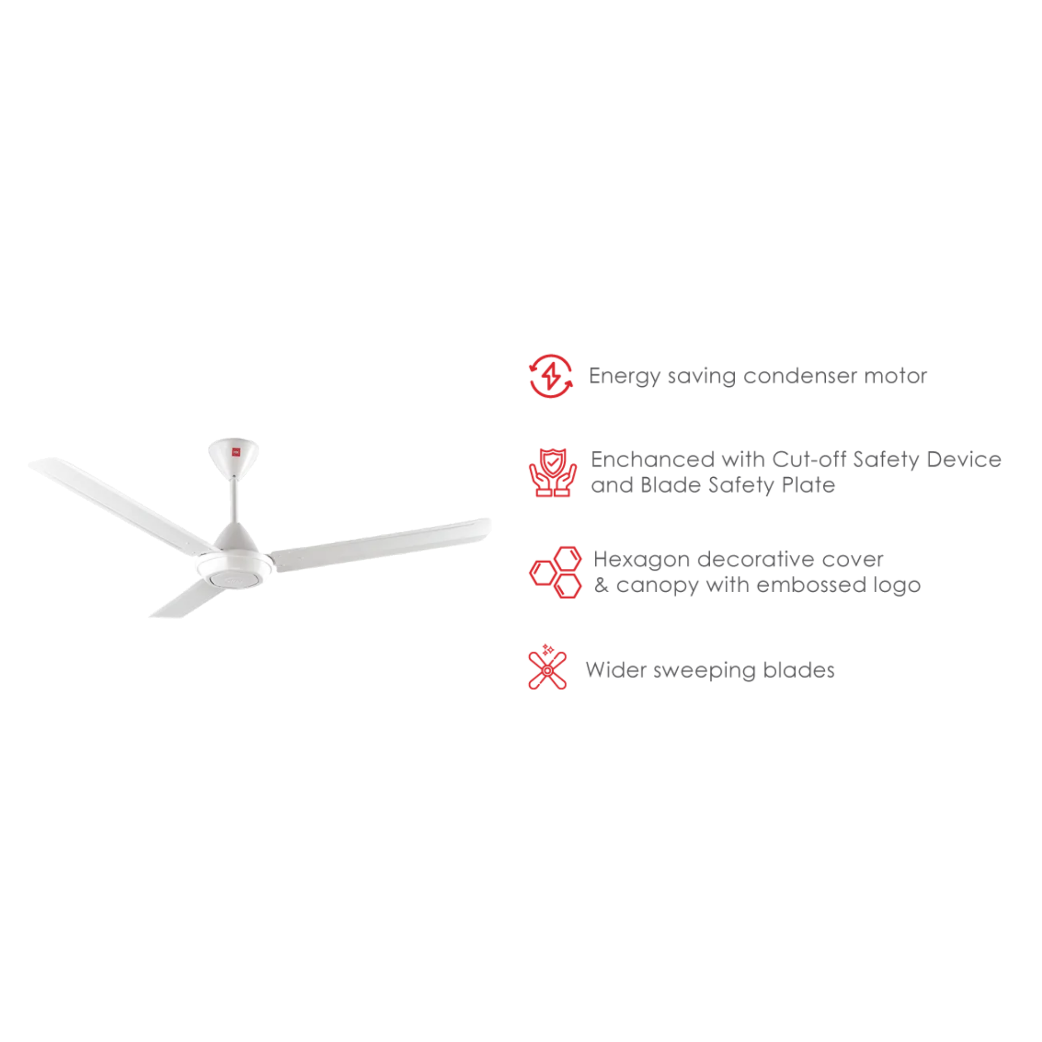 KDK 60" 3-Blade Regulator Ceiling Fan K15V0 (White)