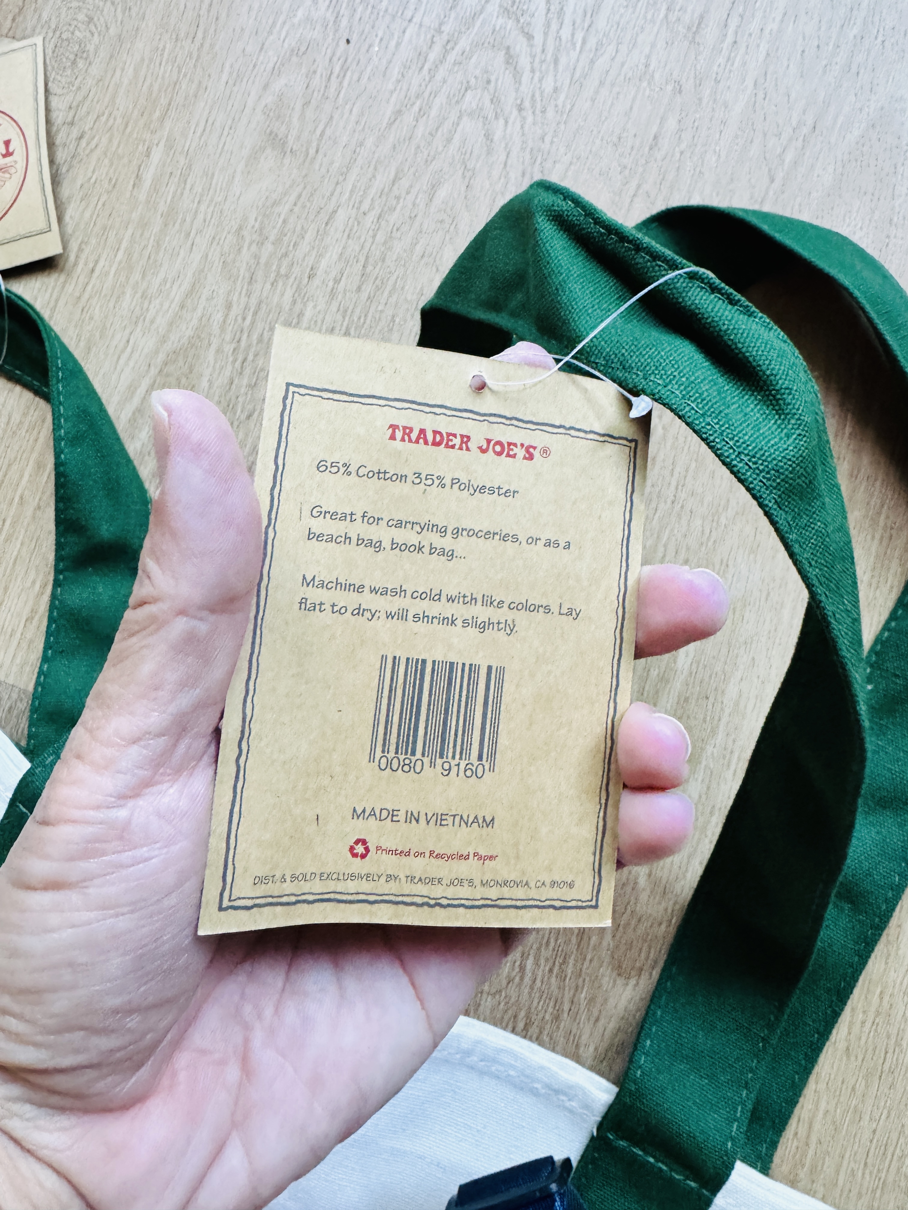 Trader Joe’s Tote Bags綠色 (香港現貨) 