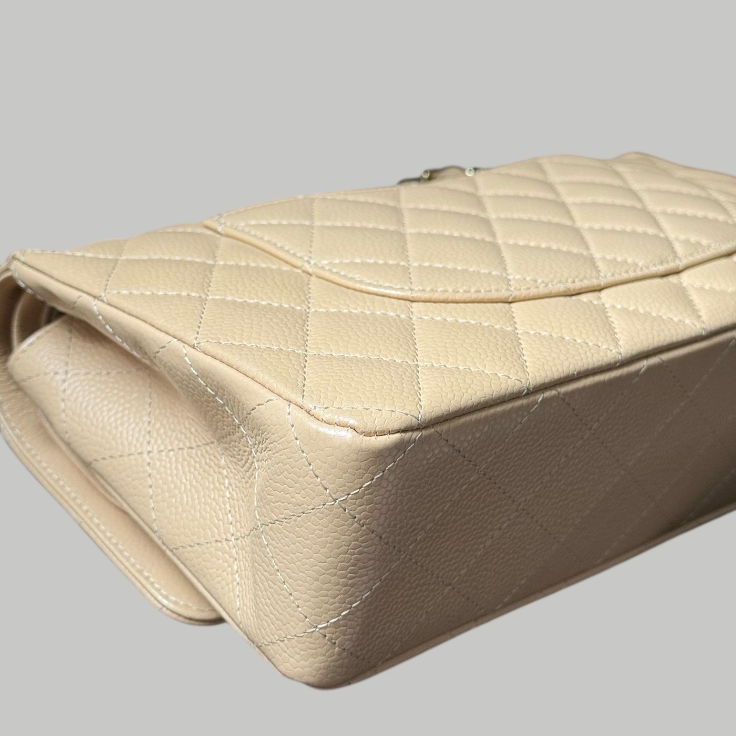 Chanel Caviar CF25 奶茶金扣