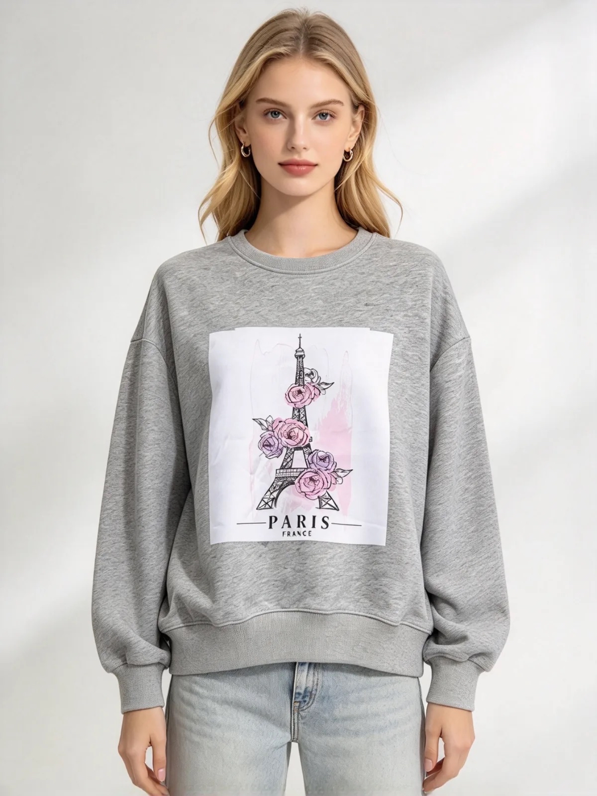 [訂購］A031 Rose Eiffel Tower Paris Sweatshirt