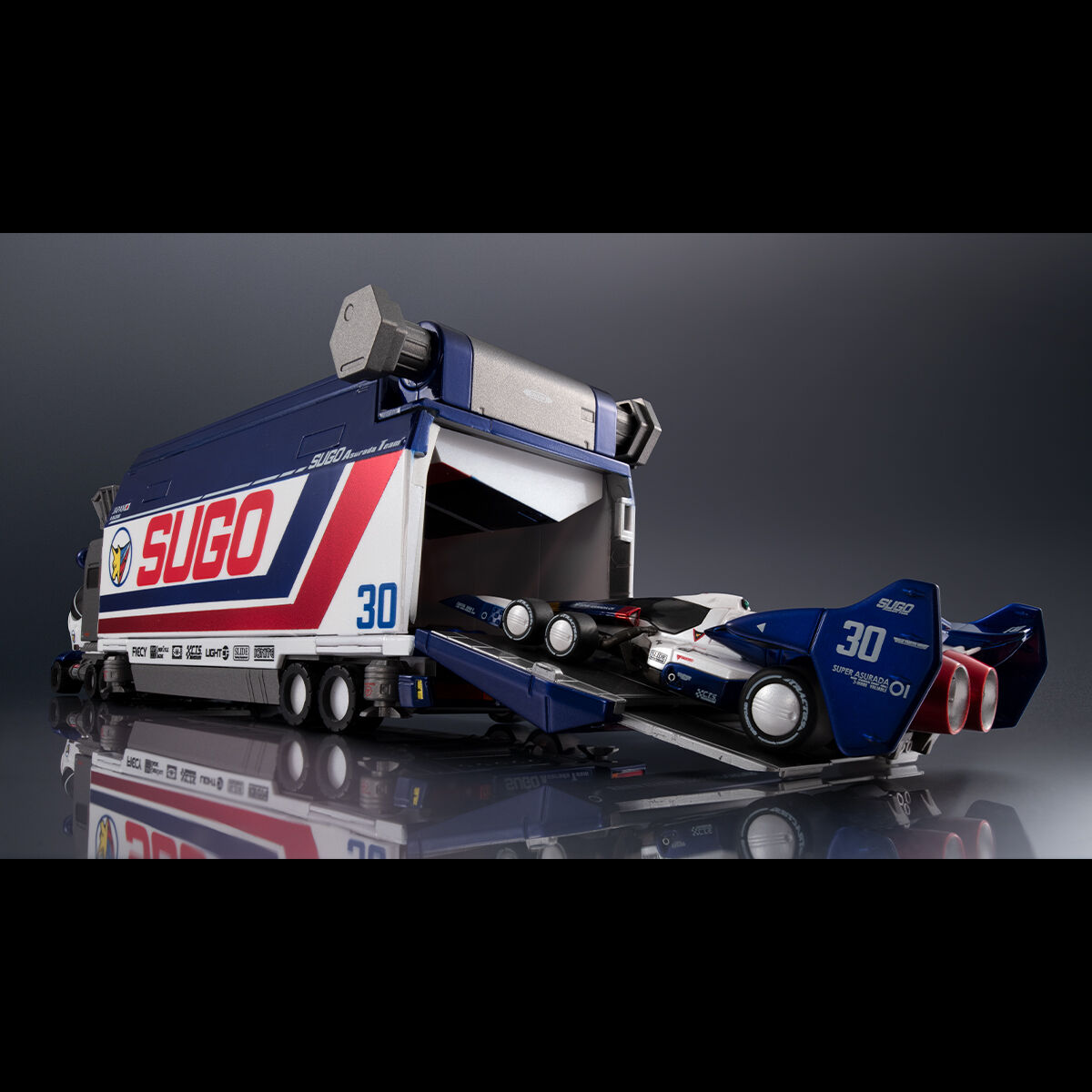 (預訂訂金 $300) (總價 $895) MegaHouse C.F.C. -HE- DX Cyber​​ Formula Collection -Heritage Edition- Sugolegerd 10V5000 & Super Asurada 01 Circuit Mode CFC -HE- DX 新世紀GPX 高智能方程式 菅生車隊運輸維修車 10V5000 & 超級雷神 01 Circuit Mode 套裝 (行版)