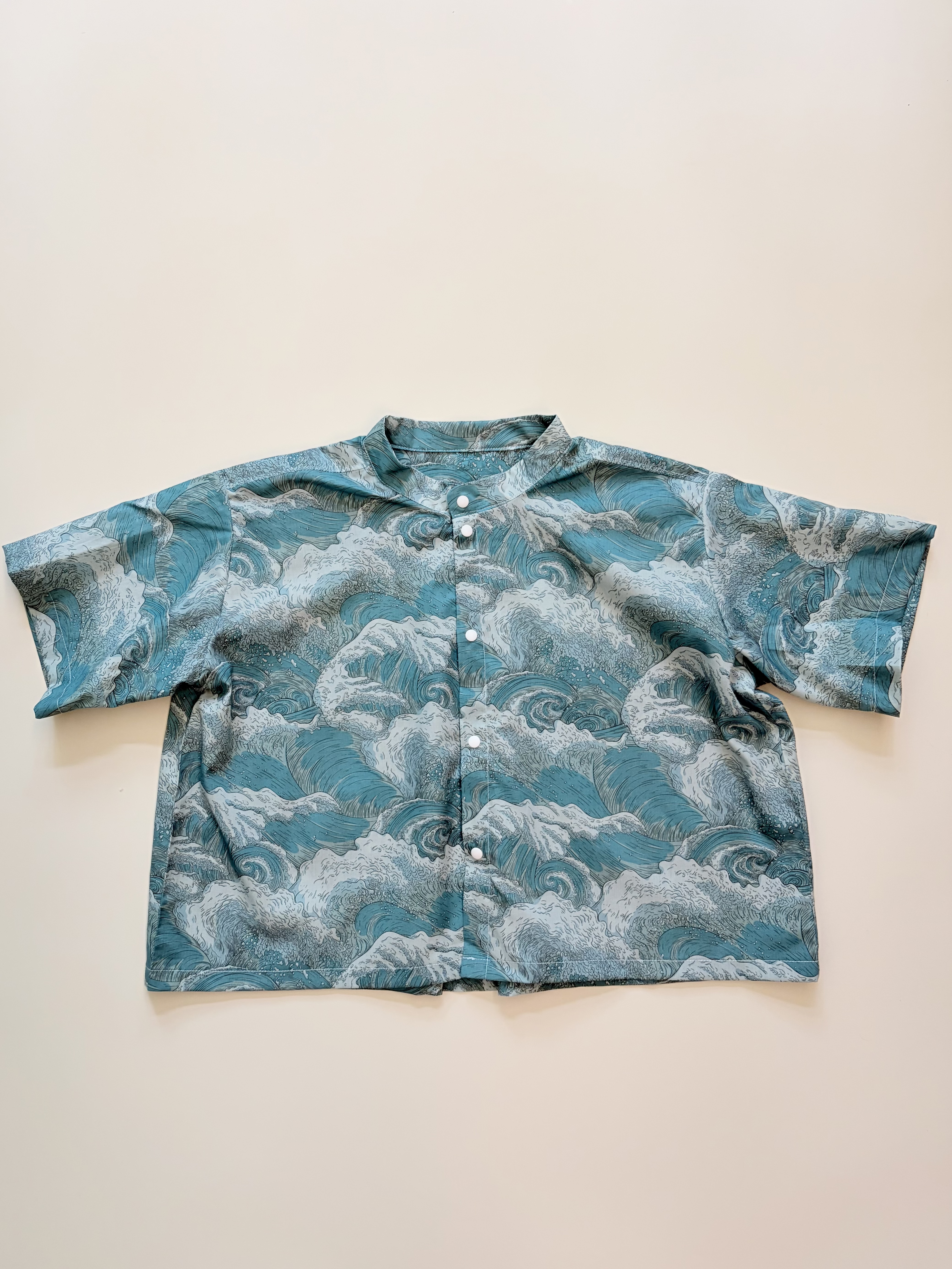 藍綠海浪圖騰親子裝（Liberty 布料）
