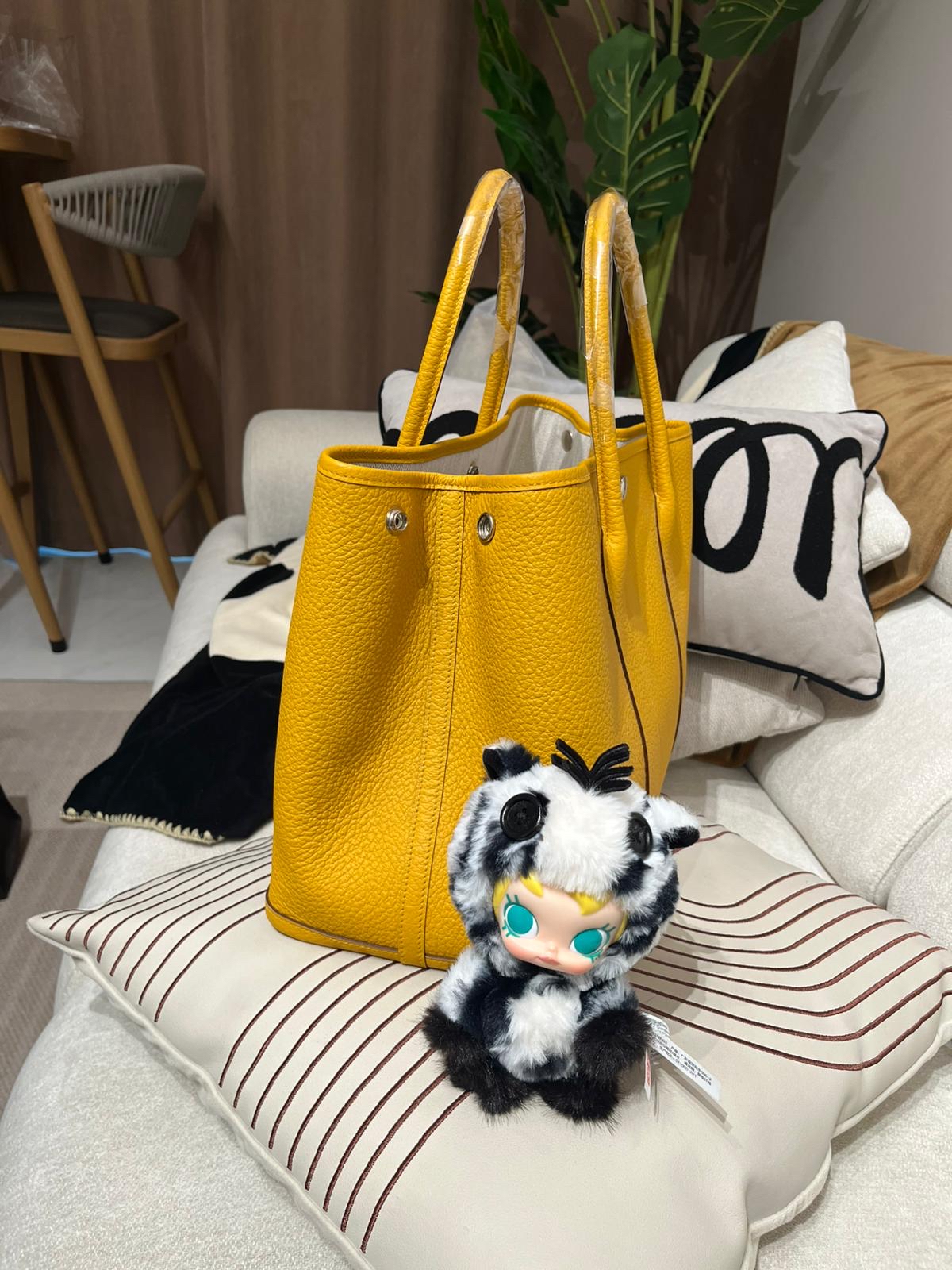 Hermes garden party 36,STAMP C，9D 琥珀黃，100%Authentic,99%new✅塵袋  