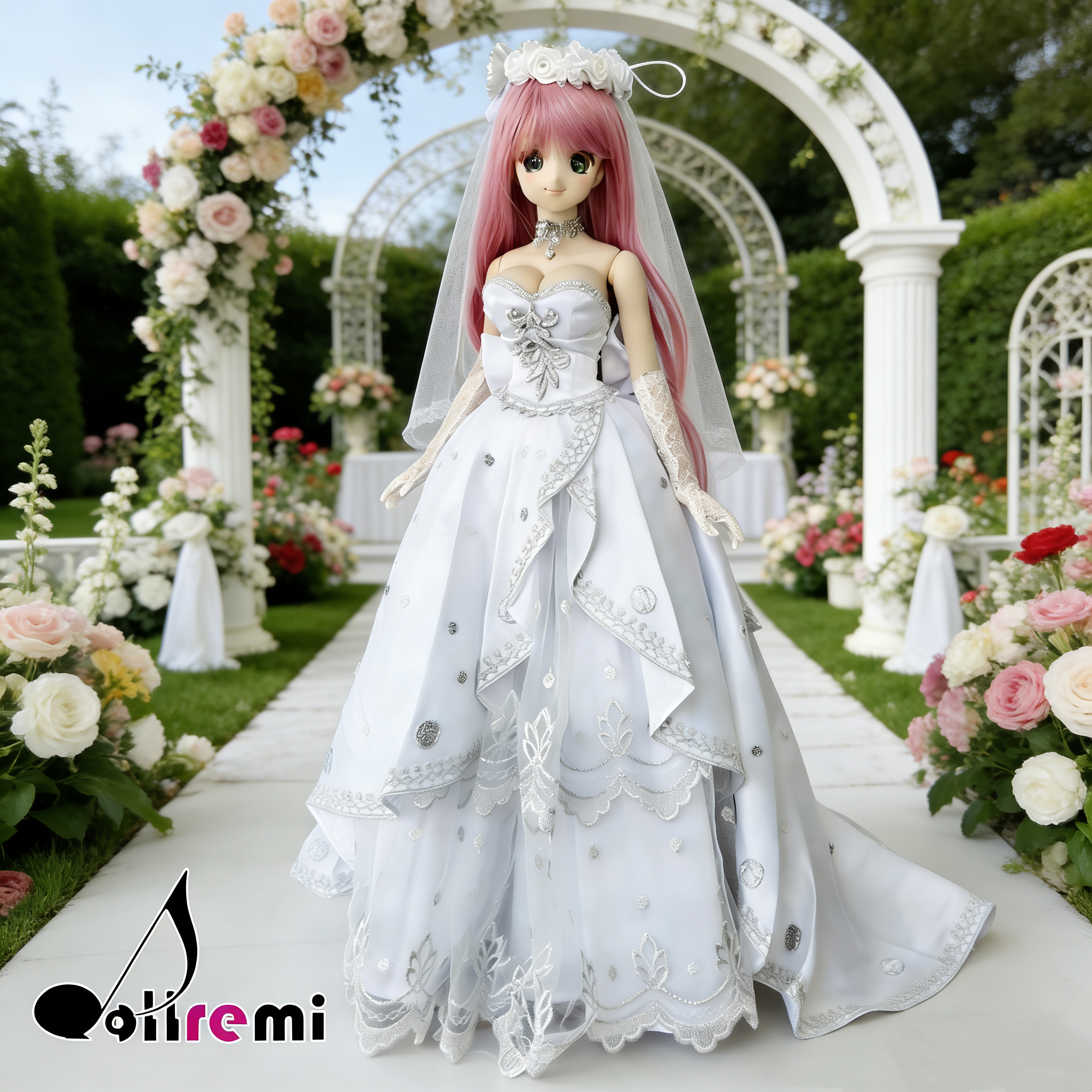 【dollremi】(DD0794) Off-the-shoulder weddingdress with a Court train 露肩式宮廷拖尾婚紗