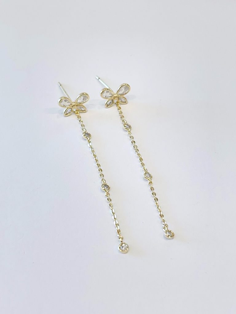 蝴蝶珍珠高级感耳环