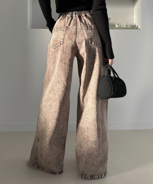 復古洗水闊腳牛仔褲【JP007】