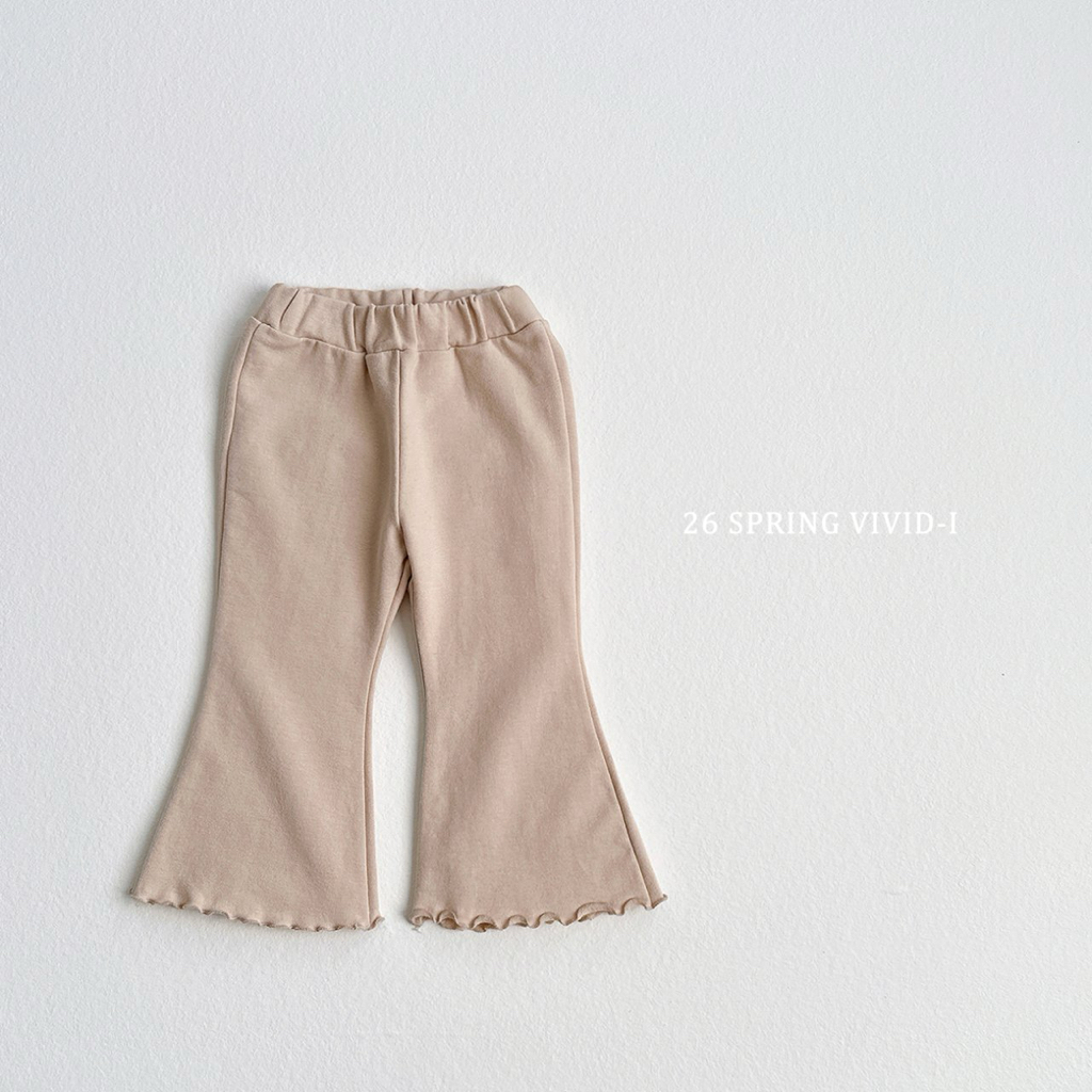 🌸預訂 韓國直送🌸🇰🇷VIVIDI四色純色毛圈花邊喇叭褲
