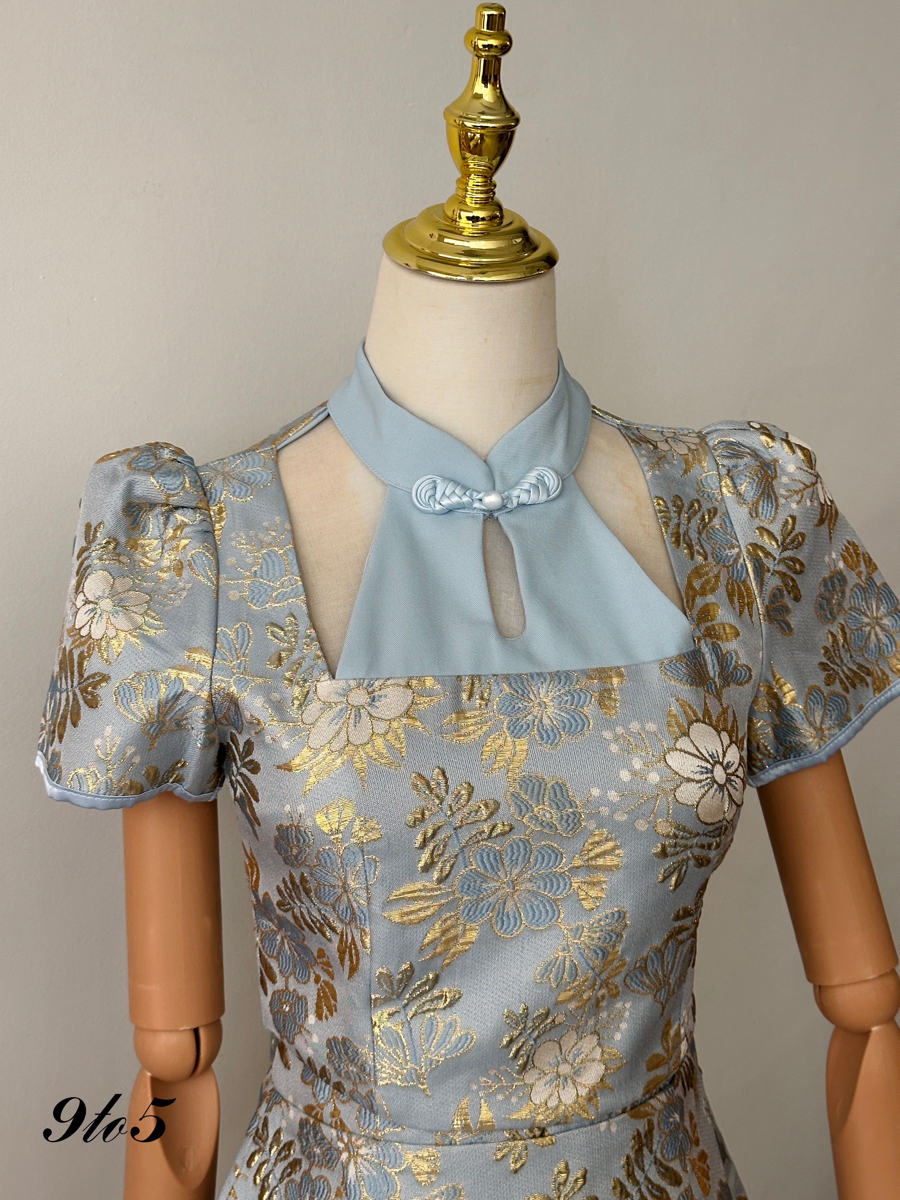 D2321 Puff Sleeve Cheongsam Matching Set - 3 Colors