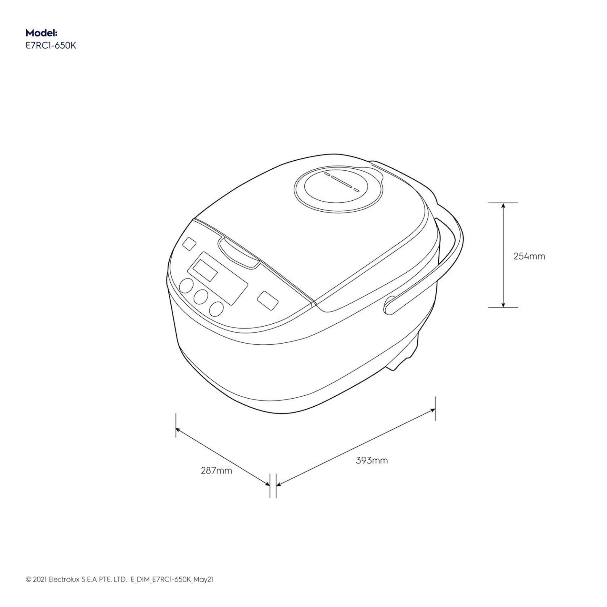 Electrolux Explore 7 Digital Rice Cooker 1.8L (E7RC1-650K)