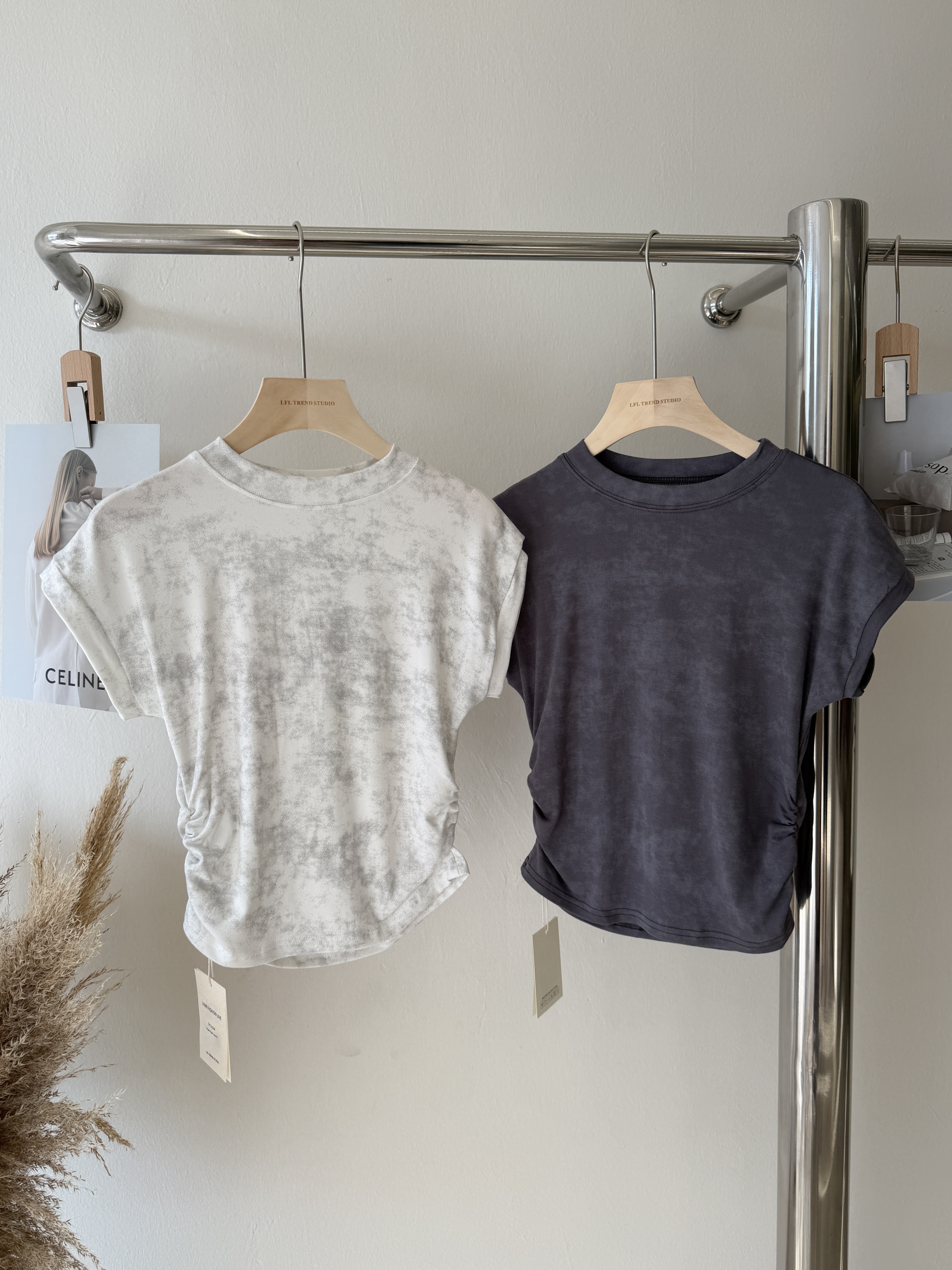 6548 爆款扎染风收腰短袖