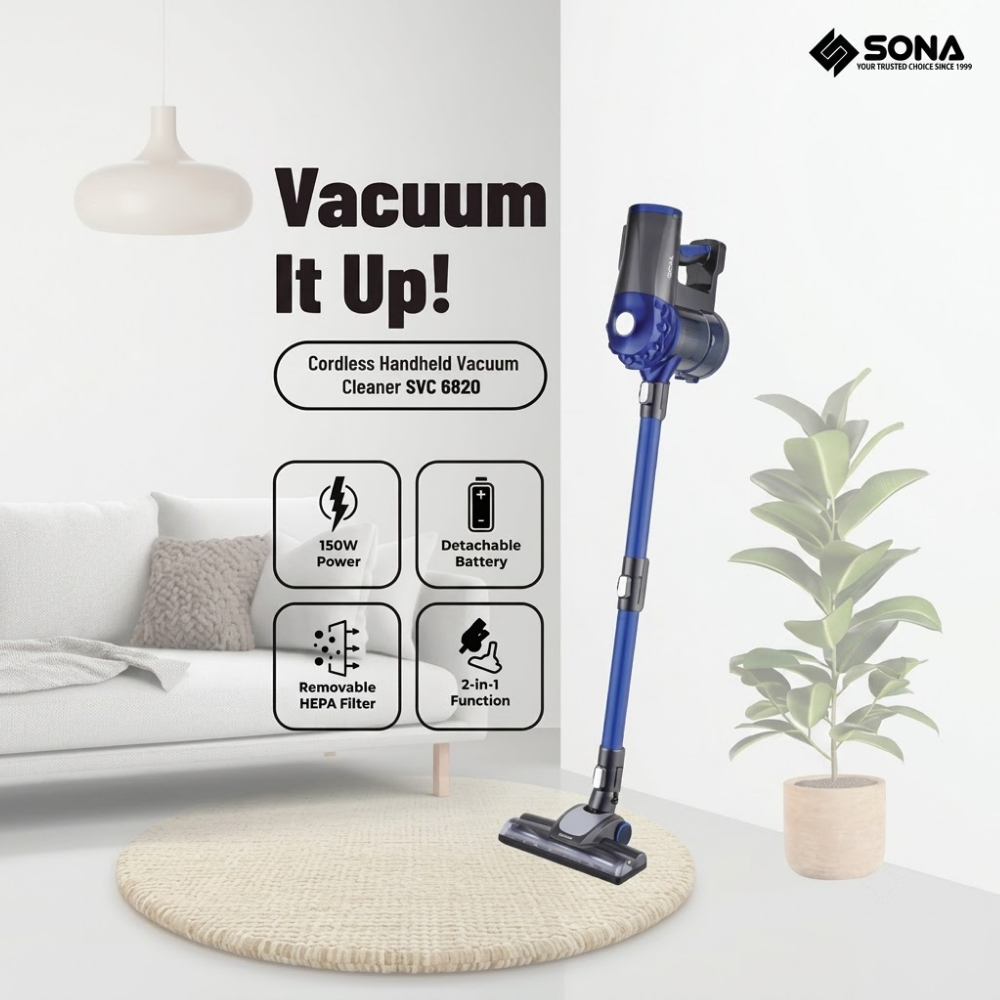 SONA Cordless Handheld Vacuum Cleaner SVC 6820 AAT