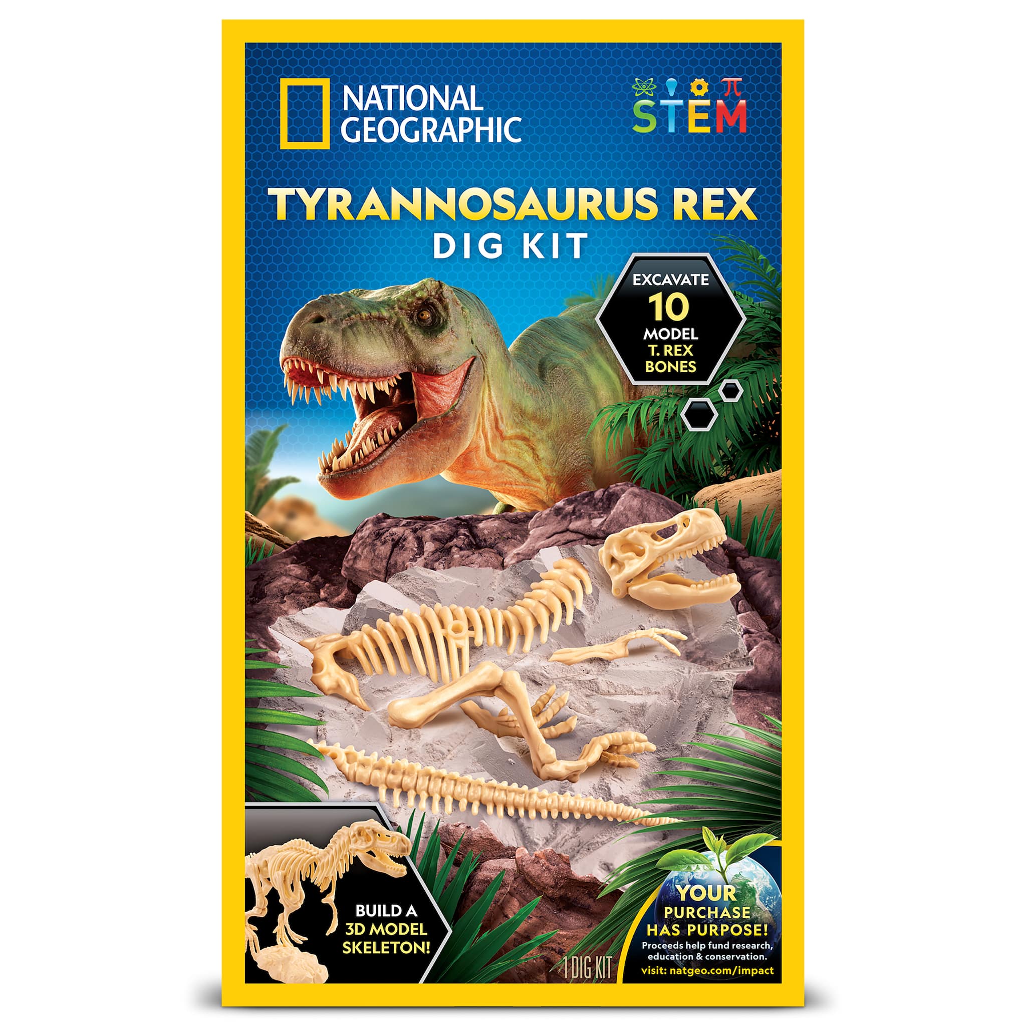 【恐龍挖掘玩具】National Geographic T-Rex霸王龍化石挖掘套裝 STEM科學實驗 兒童考古玩具 拼裝骨架模型 8歲以上 Vbuy