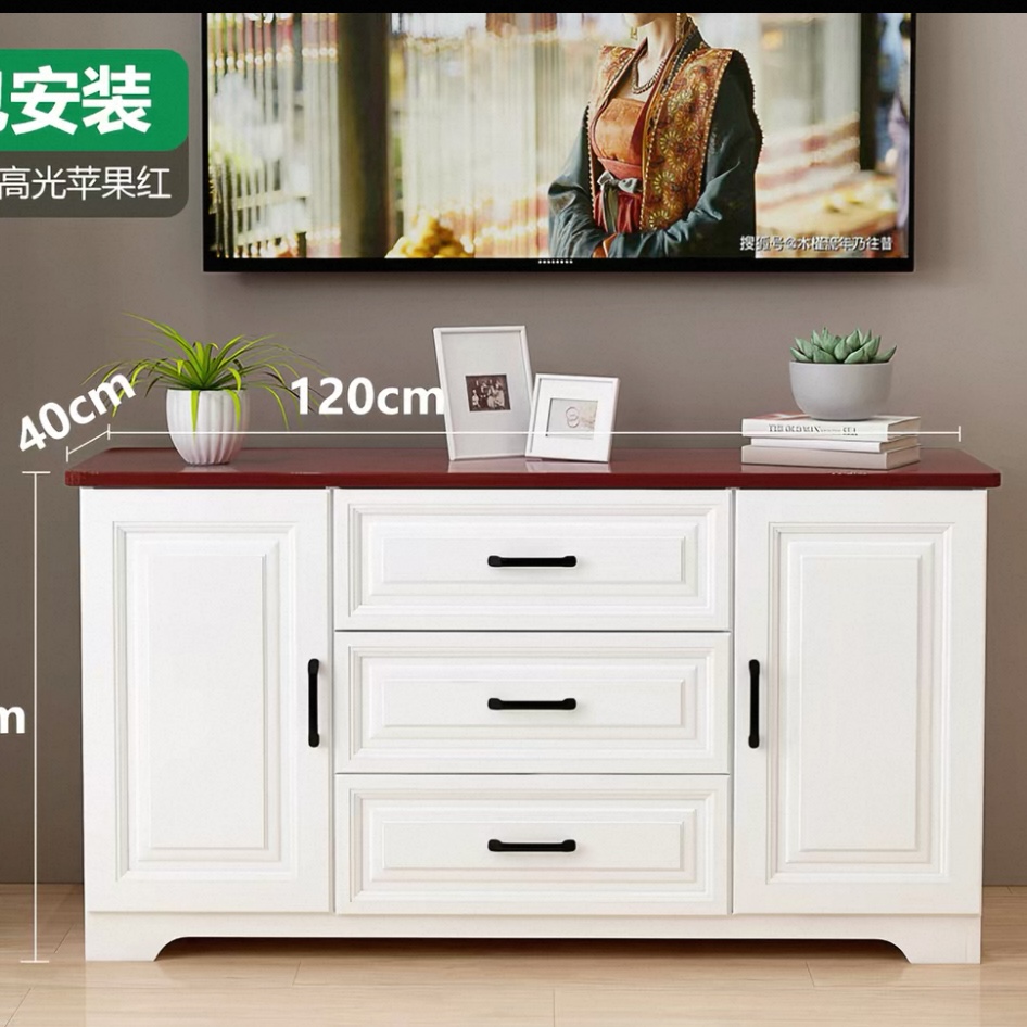 實木電視櫃 簡約細單位 白色貯物櫃組合 地櫃高身款 睡房電視櫃 TV stand