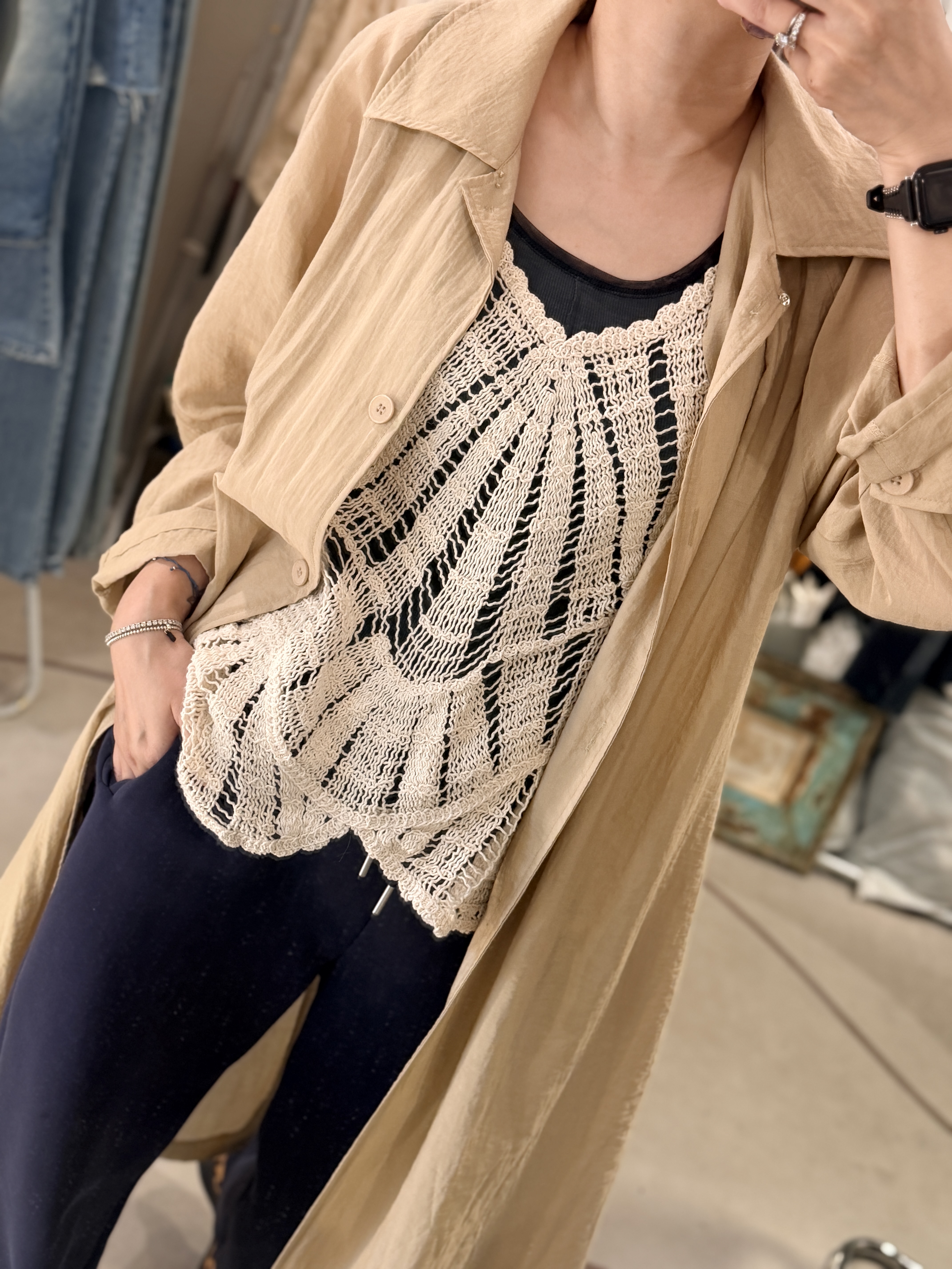 Beige knit vest