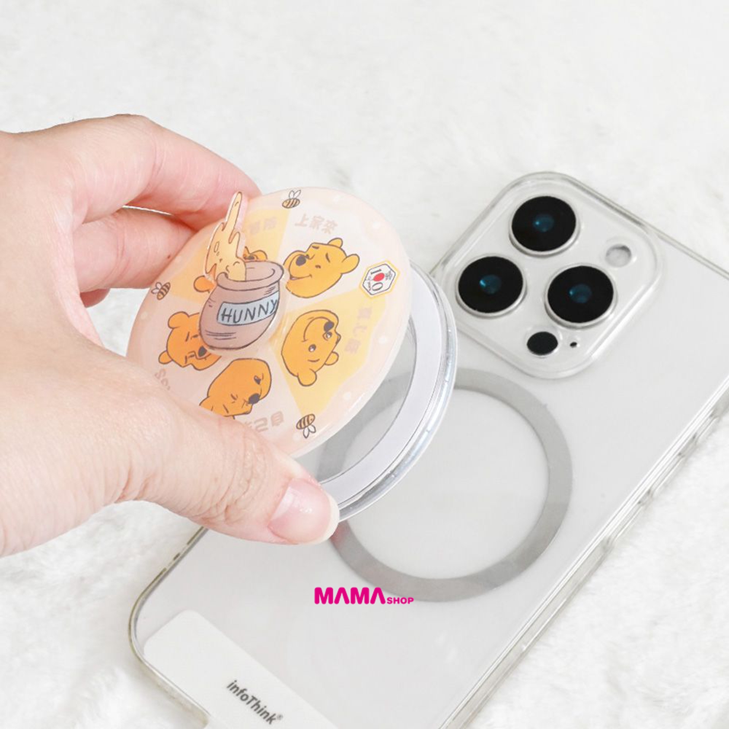 台灣直送迪士尼小熊維尼系列磁吸氣囊手機支架