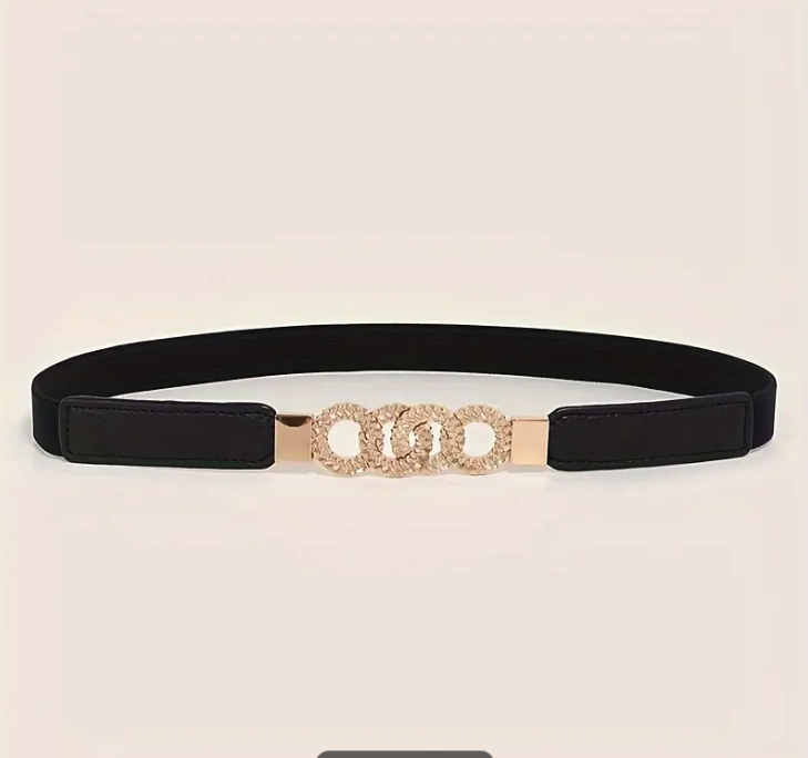 Triple Loop Slim Cinch Waist Elastic Belt