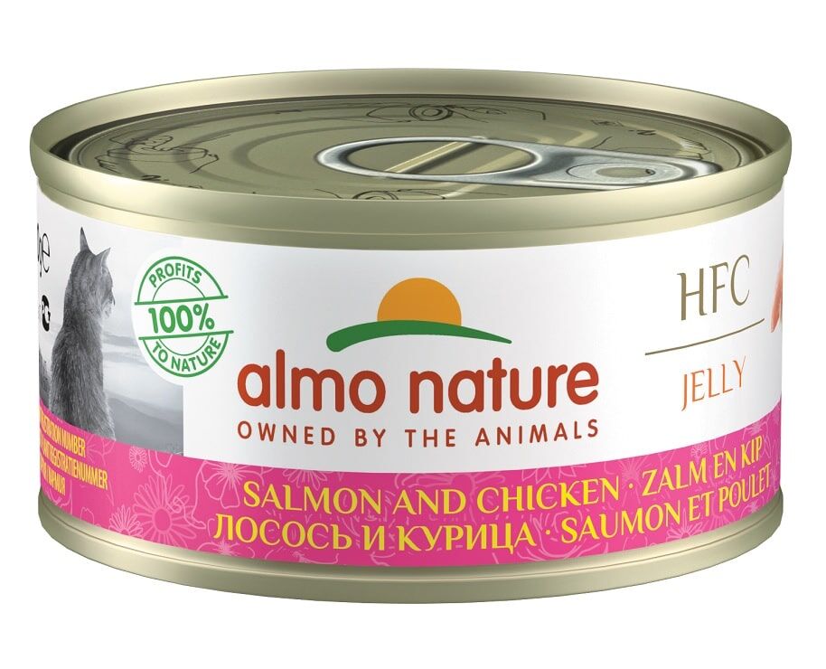 Almo Nature HFC Jelly 三文魚+雞肉 貓罐頭 70gx24