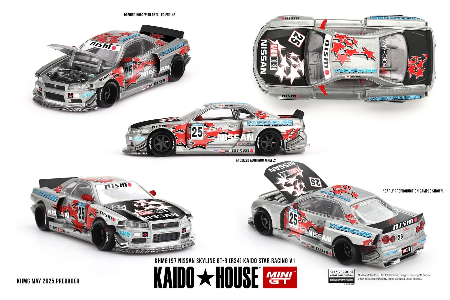 Kaido House 1/64 Nissan Nissan Skyline GT-R (R34) Kaido Star Racing V1 - KHMG197