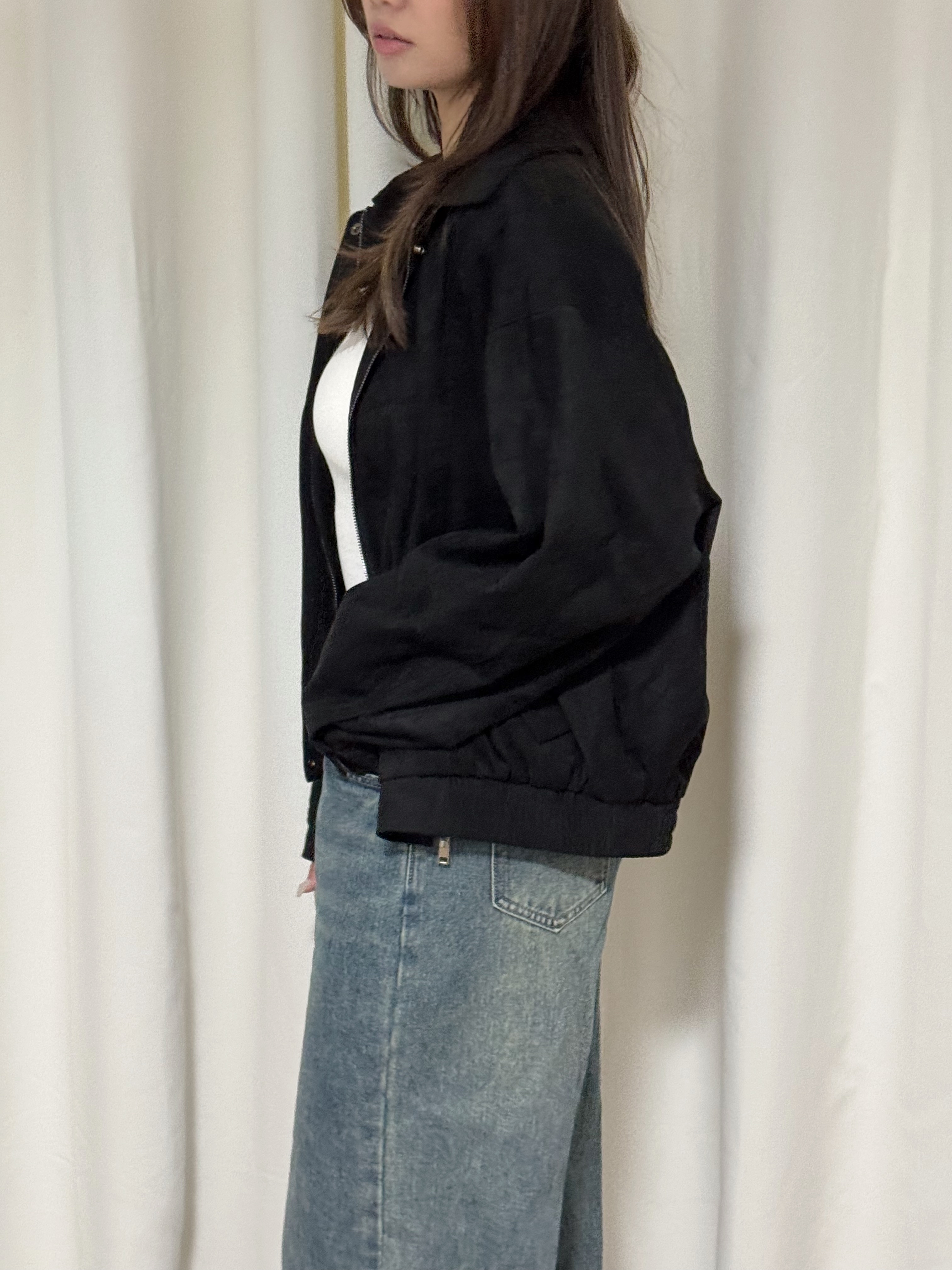 [麂皮/PU皮褸!!] Luna Oversized Zip-up Jacket(兩色入)