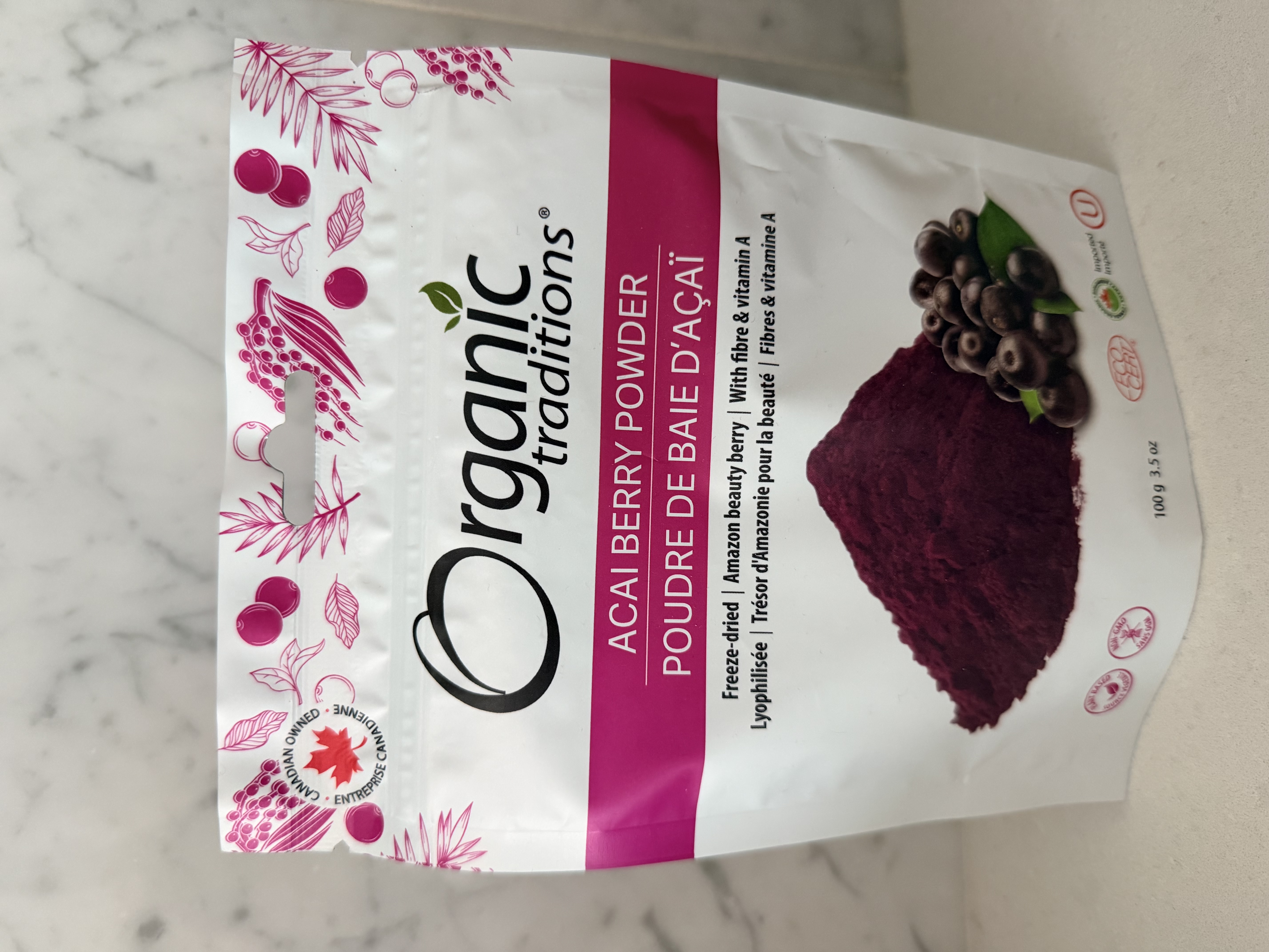 Organic Traditions 100%有機巴西莓粉 100g