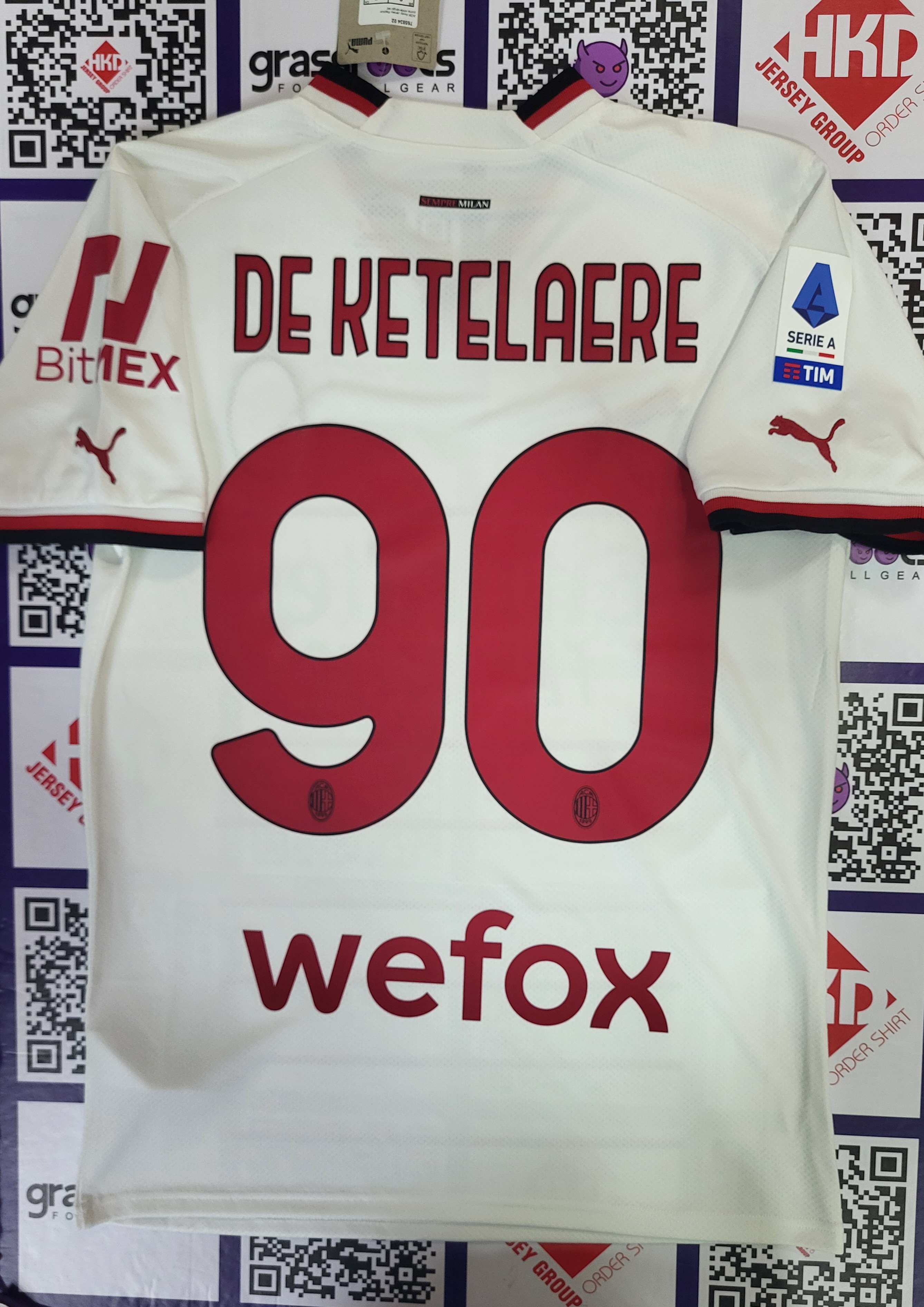 22/23 AC米蘭 客 Size S 連原裝DE KETELAERE意甲FULLSET