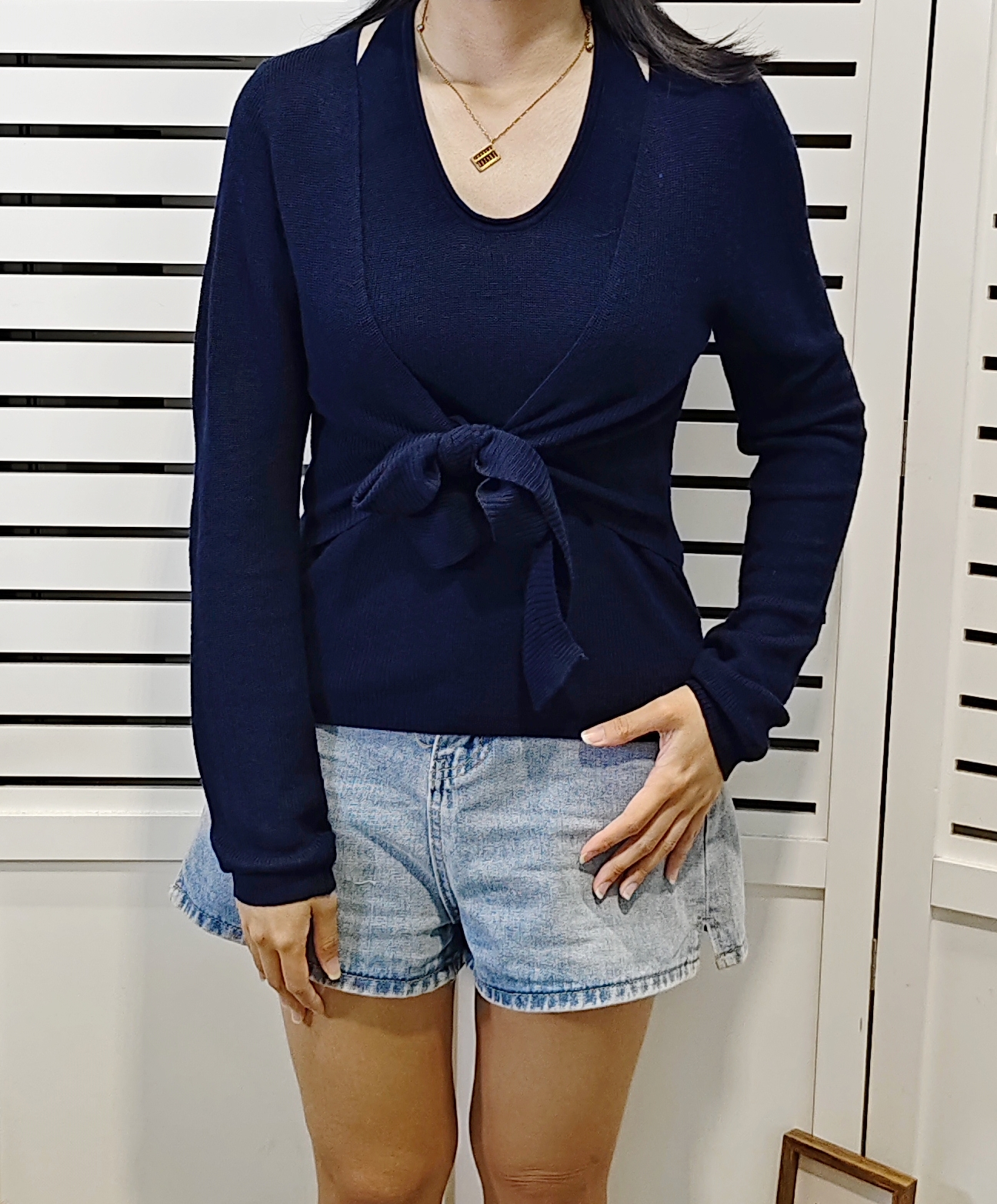 S2677 Fake 2 In 1 Knitted Wear