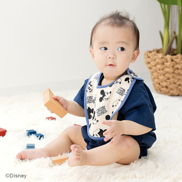 🇯🇵預訂 日本直送🇯🇵米奇印花純棉口水巾圍兜兩件套