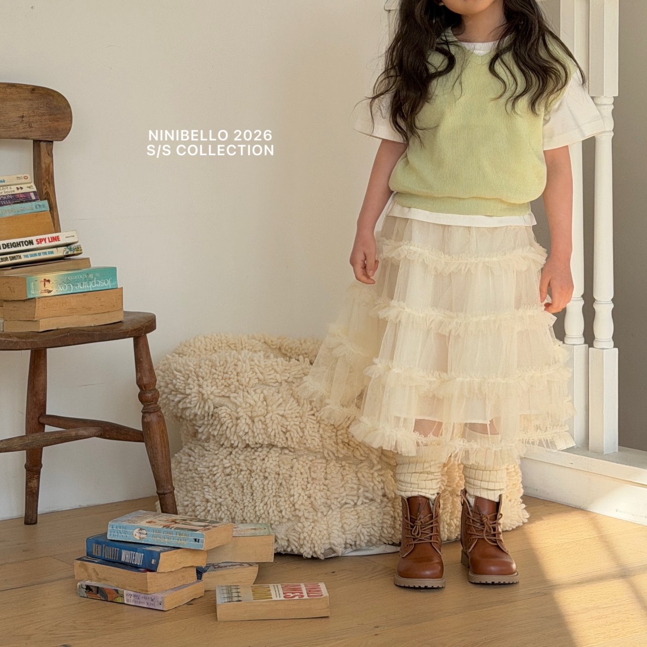 Ninibello | cake skirt (Ivory/Pink M100-110)