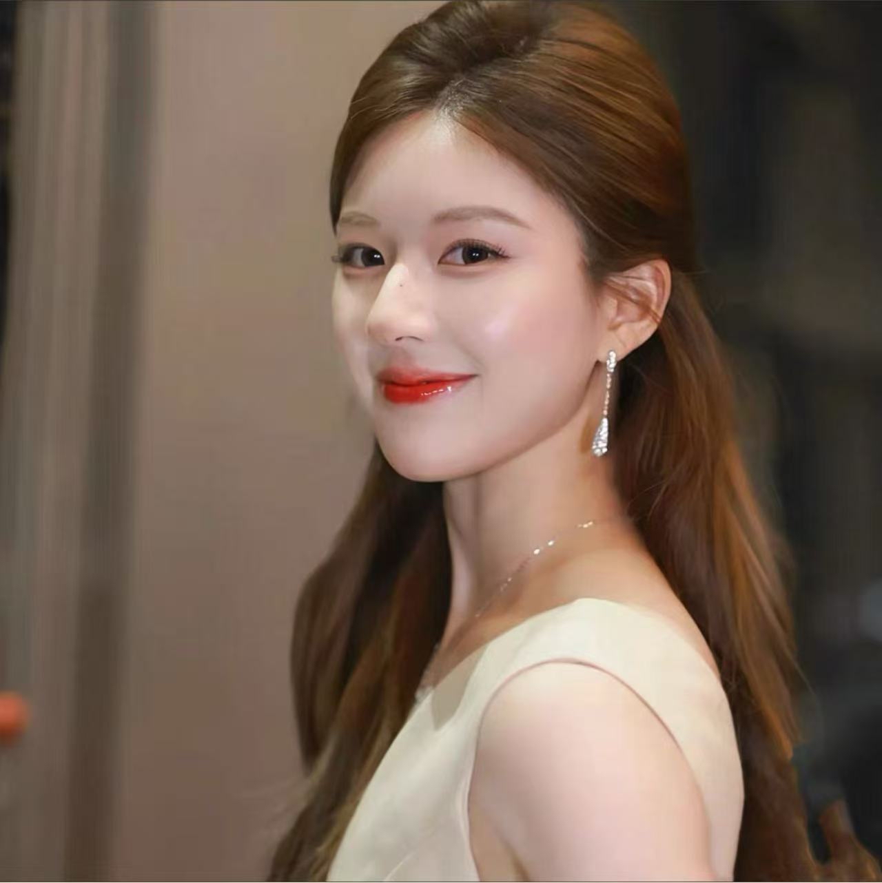 6671 露思同款法式长款耳环