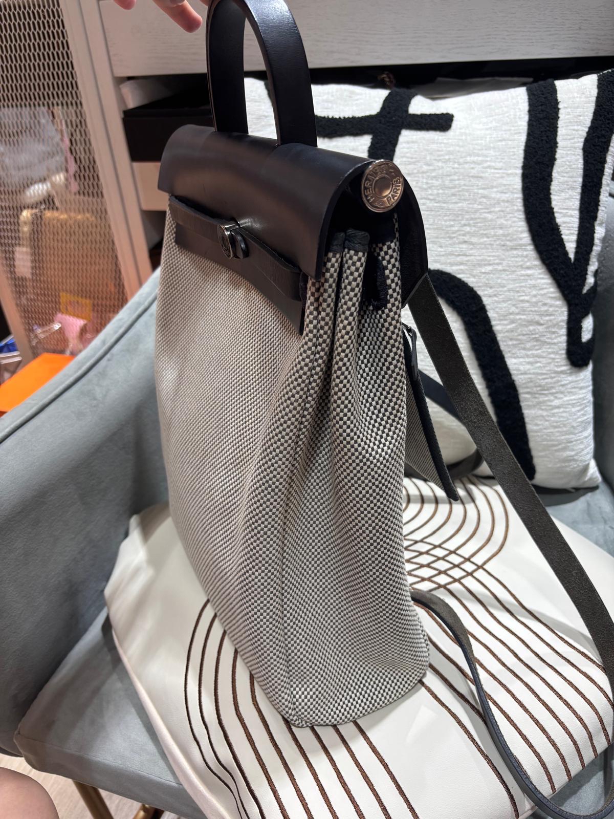 HERMES Herbag backpack Stamp Z Backpack 黑白熊貓