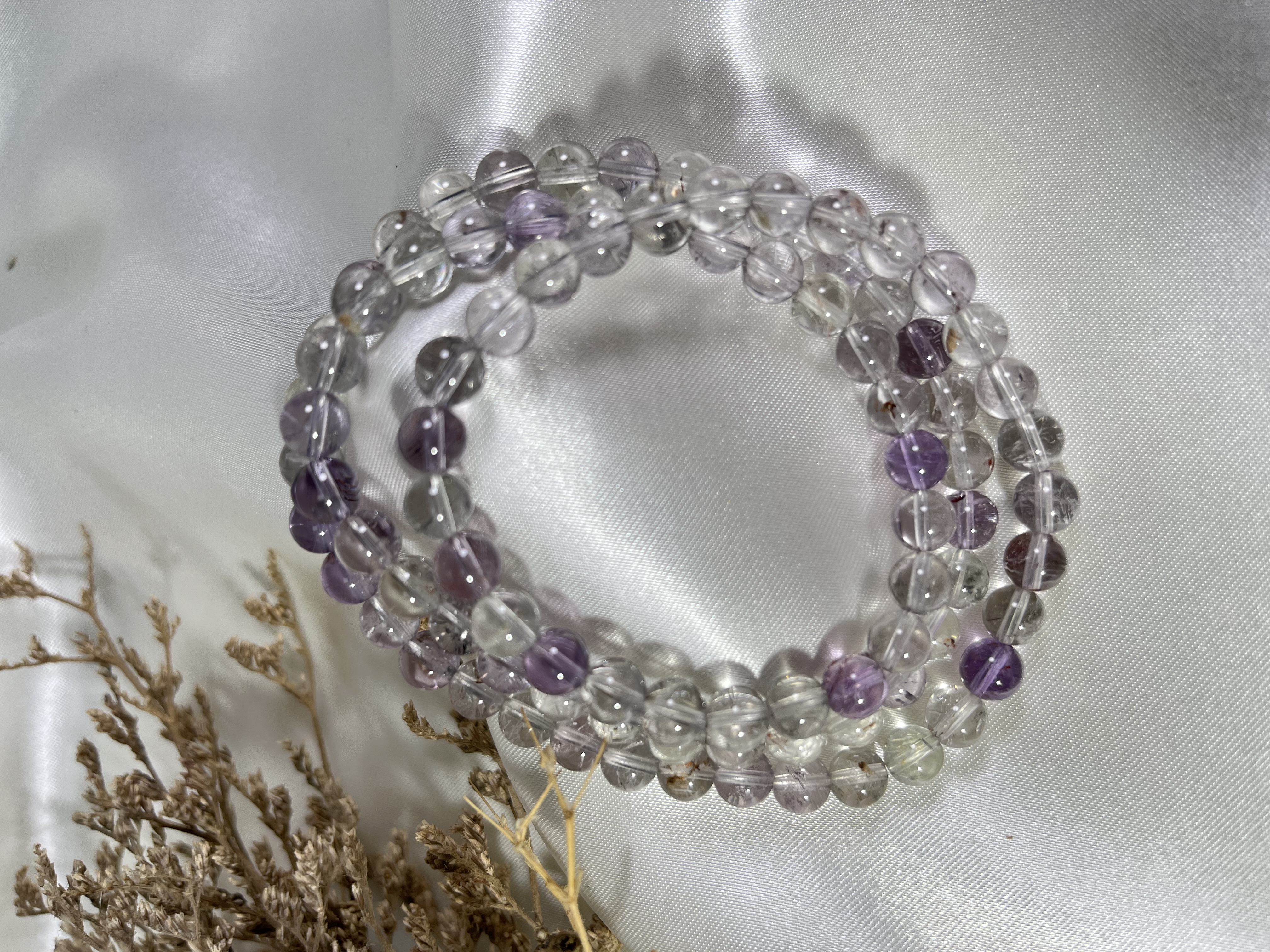 紫骸骨三圈（閃靈鑽與極光共生石）6mm+