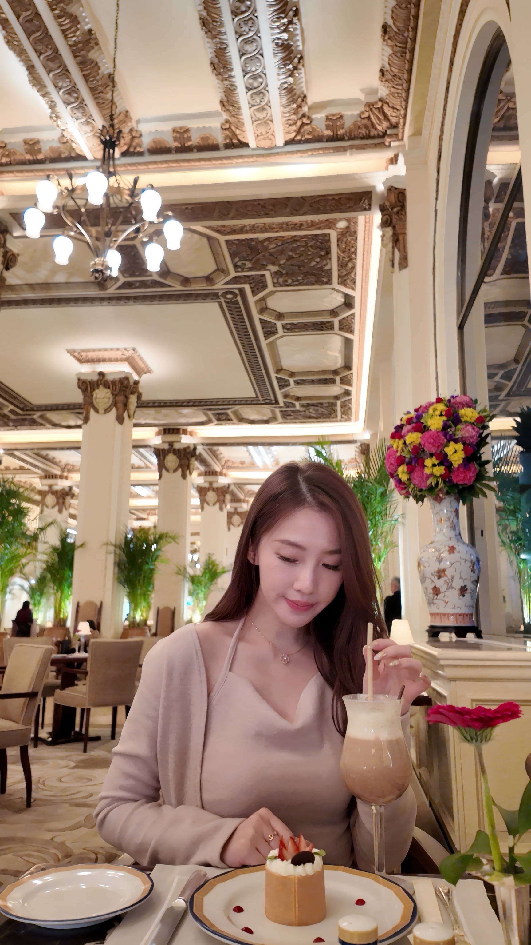 假2件毛茸茸掛頸Draping Top **Special price**