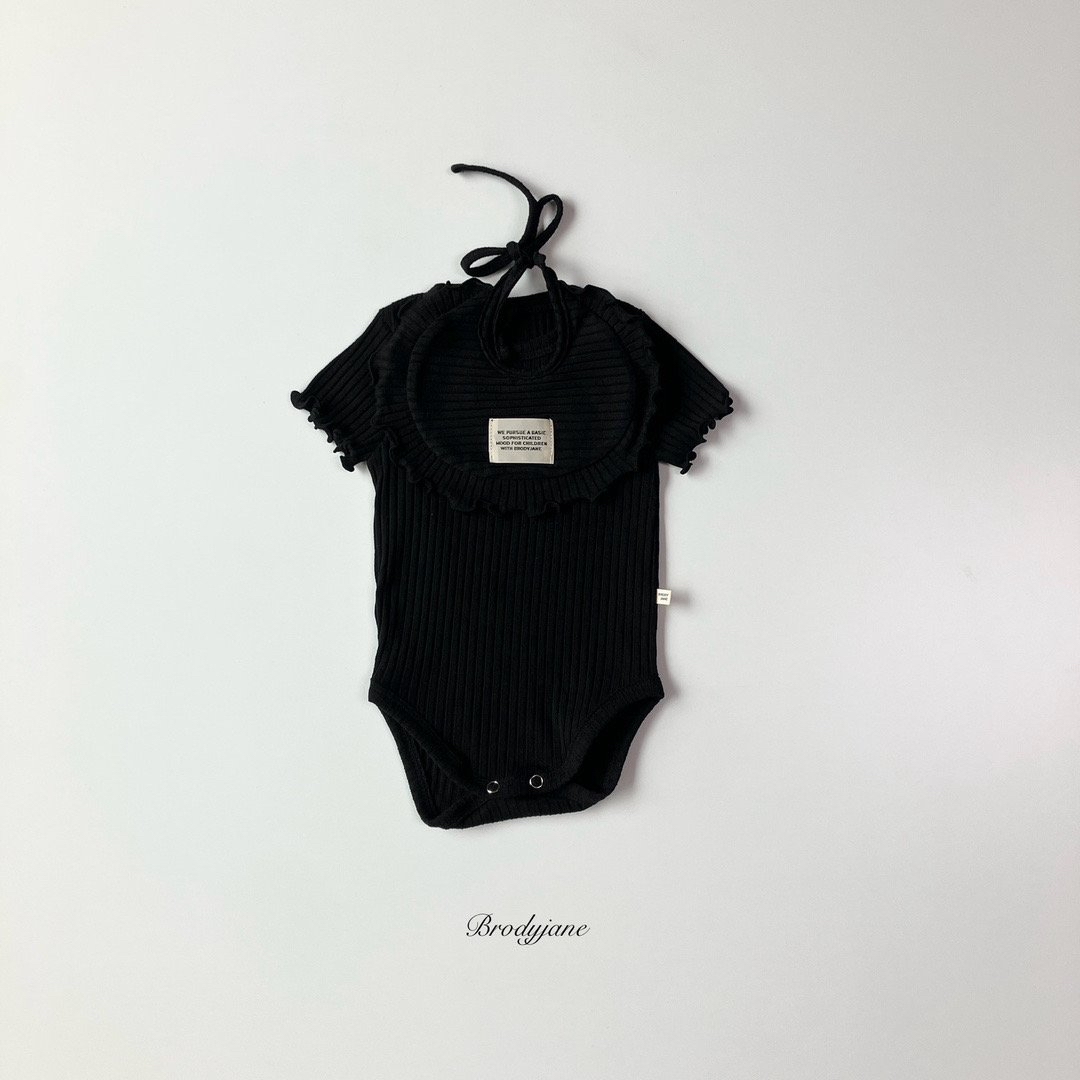 Black Ruffle Short-Sleeve