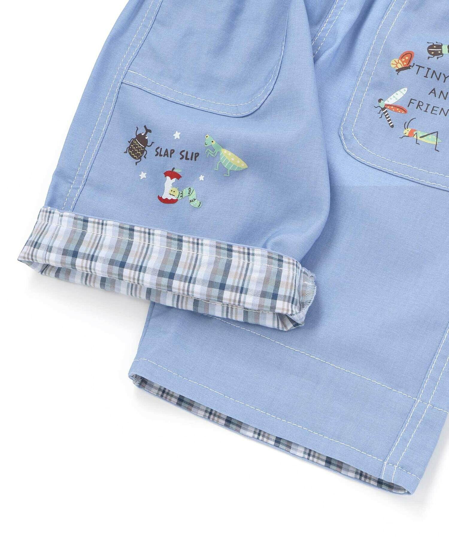 🆕【⭐訂購⭐】🌀 🇯🇵 日本直送 翻折式格紋褲腳 昆蟲印花 短褲［2款選］🌀 [ELDA-0194][260521]