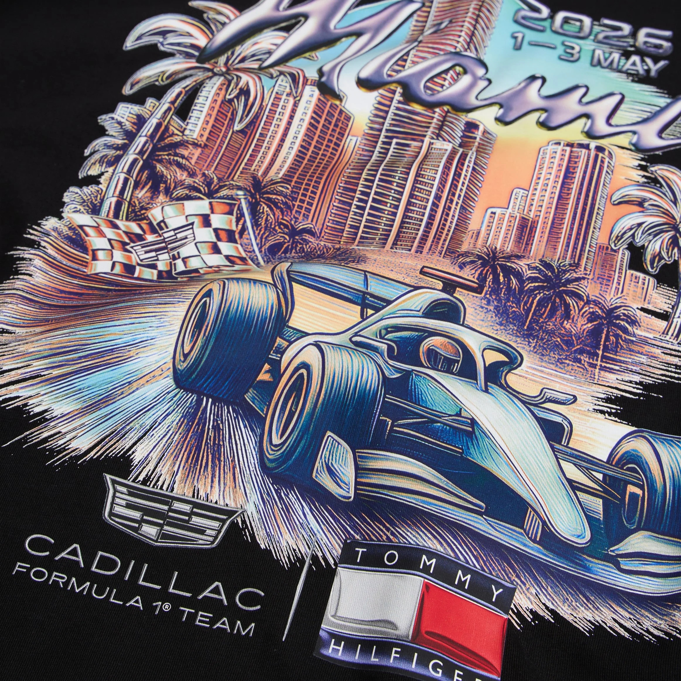 TH x Cadillac F1 Team 凱迪拉克車隊 2026 Miami GP特別版T-Shirt (黑/白) MN00107