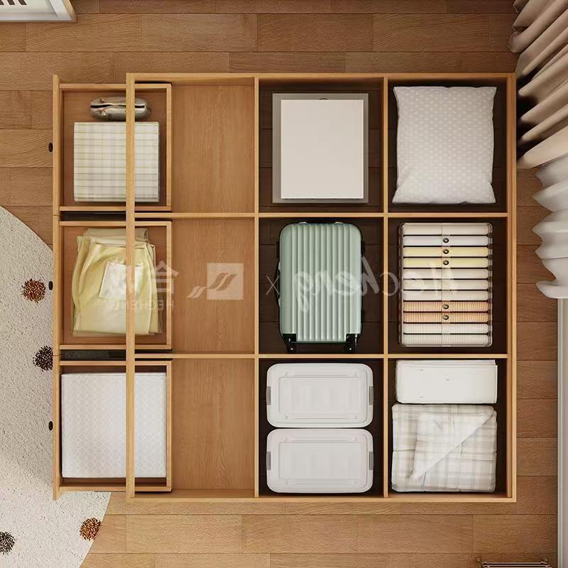 橡木訂造兒童榻榻米床一體衣櫃組合無床頭儲物臥室高箱床 bed