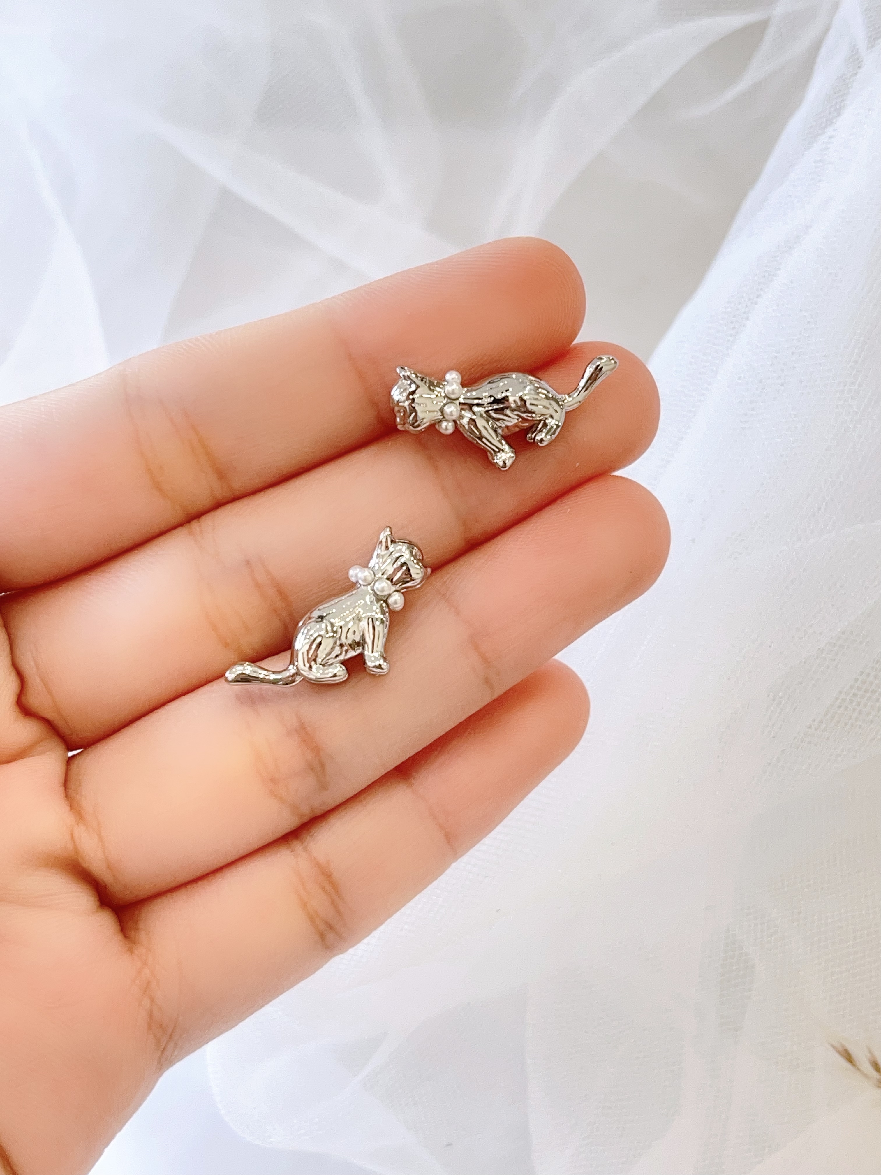 甜酷文艺小猫咪耳环