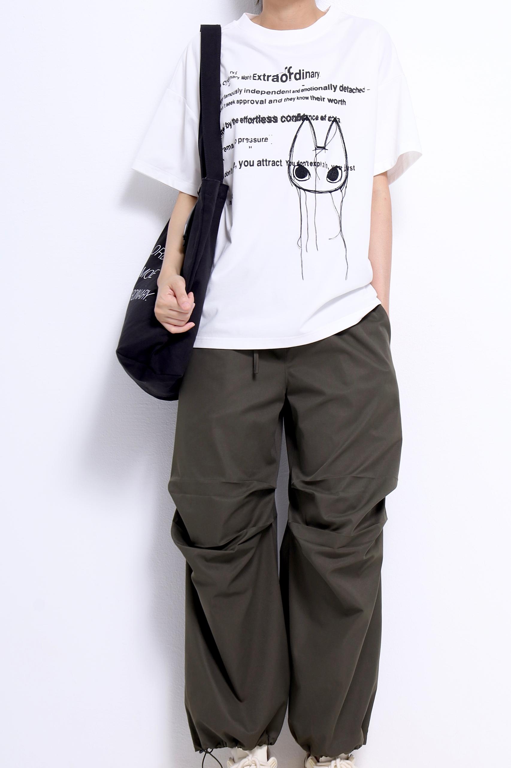 CB2662 OMO X LETTERS OVERSIZED TEE