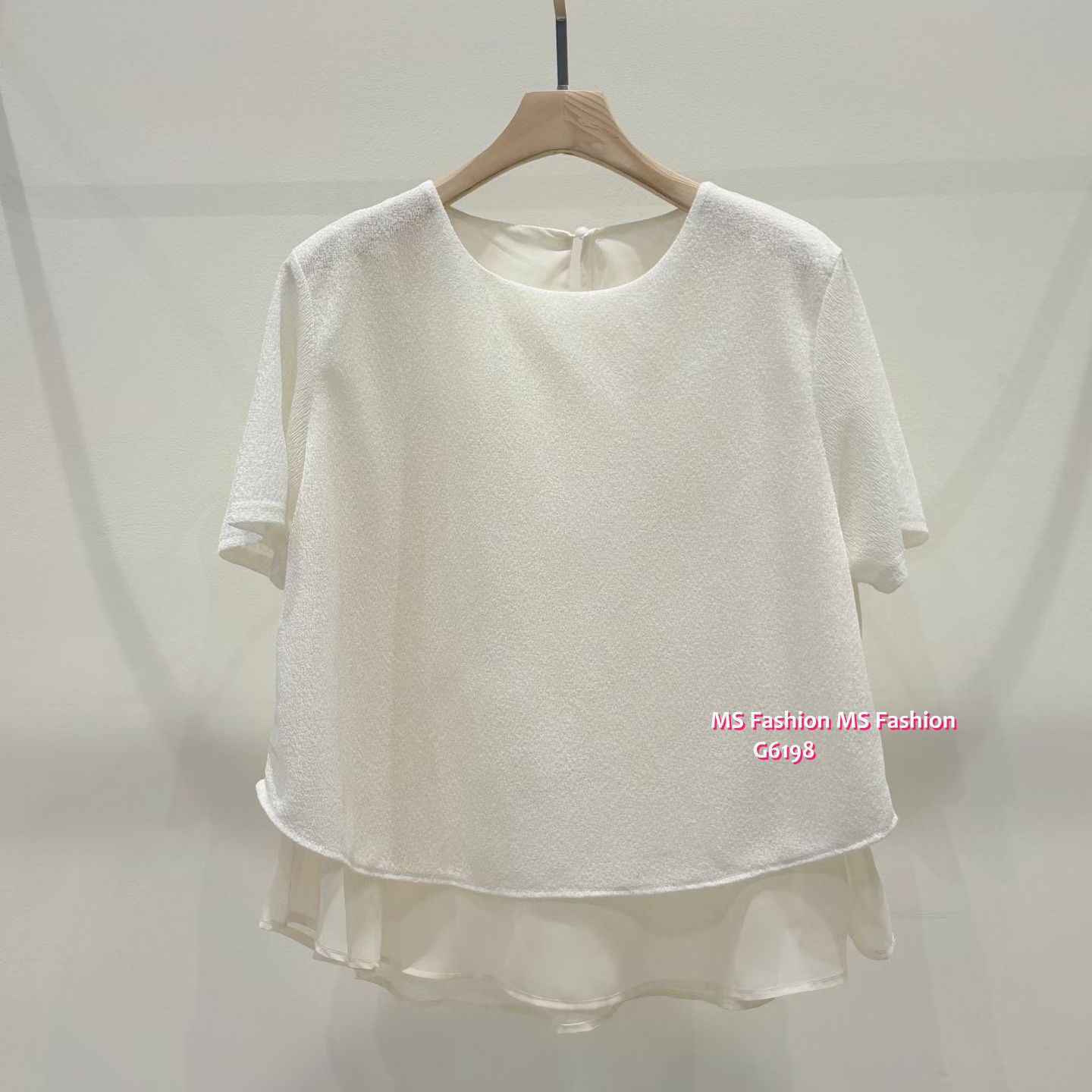 G6198 韓國🇰🇷淨色假兩件top