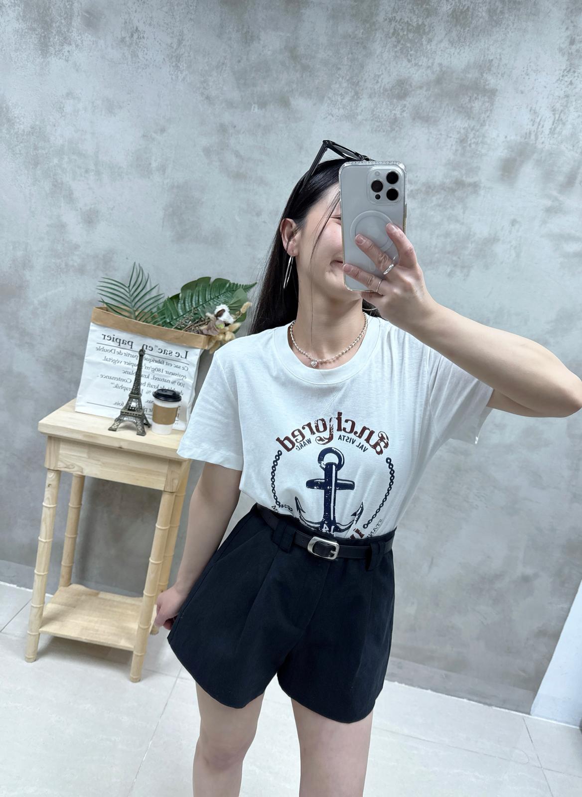 D06 連Belt打褶短褲