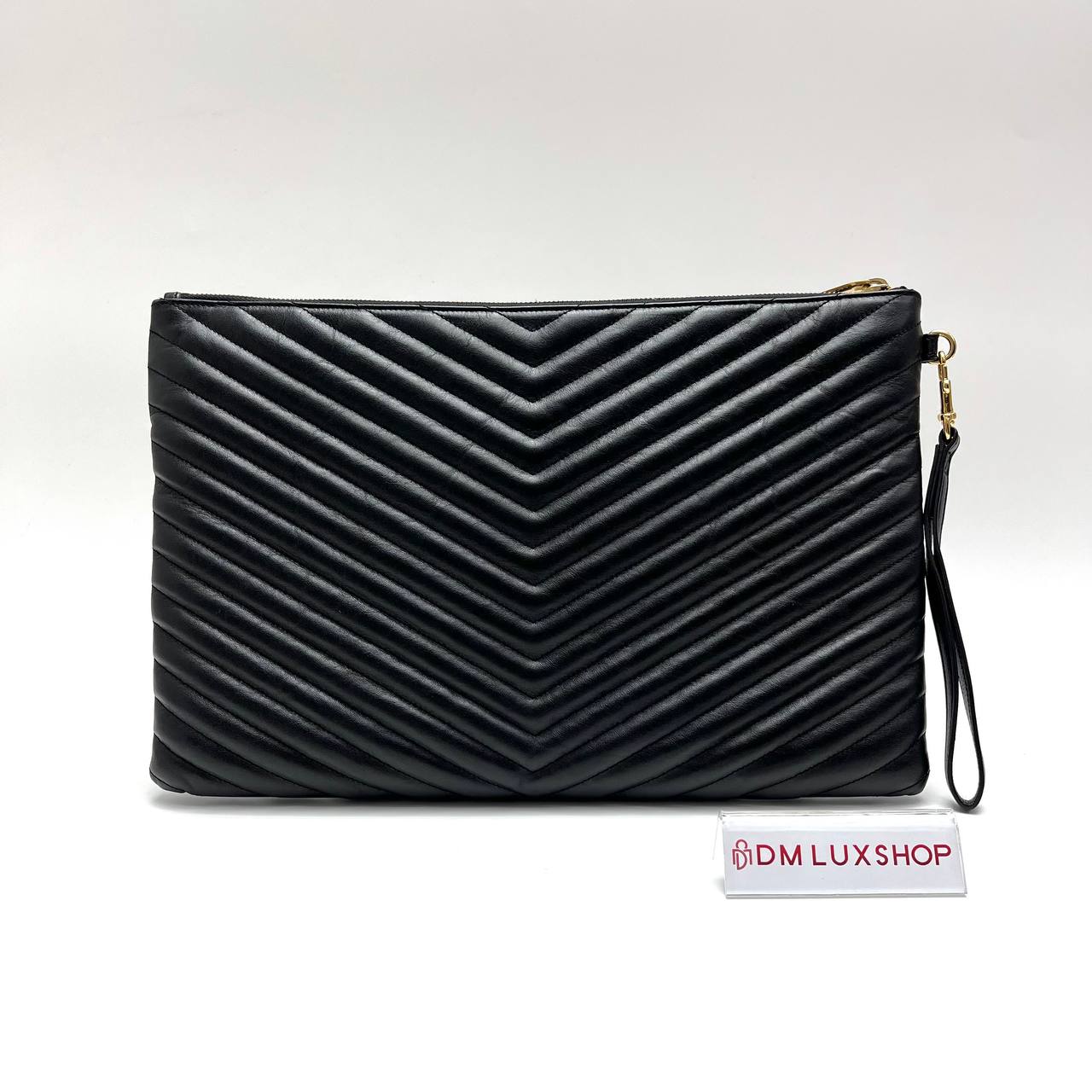 YSL Calfskin Cassandre Matelasse Tablet Pouch