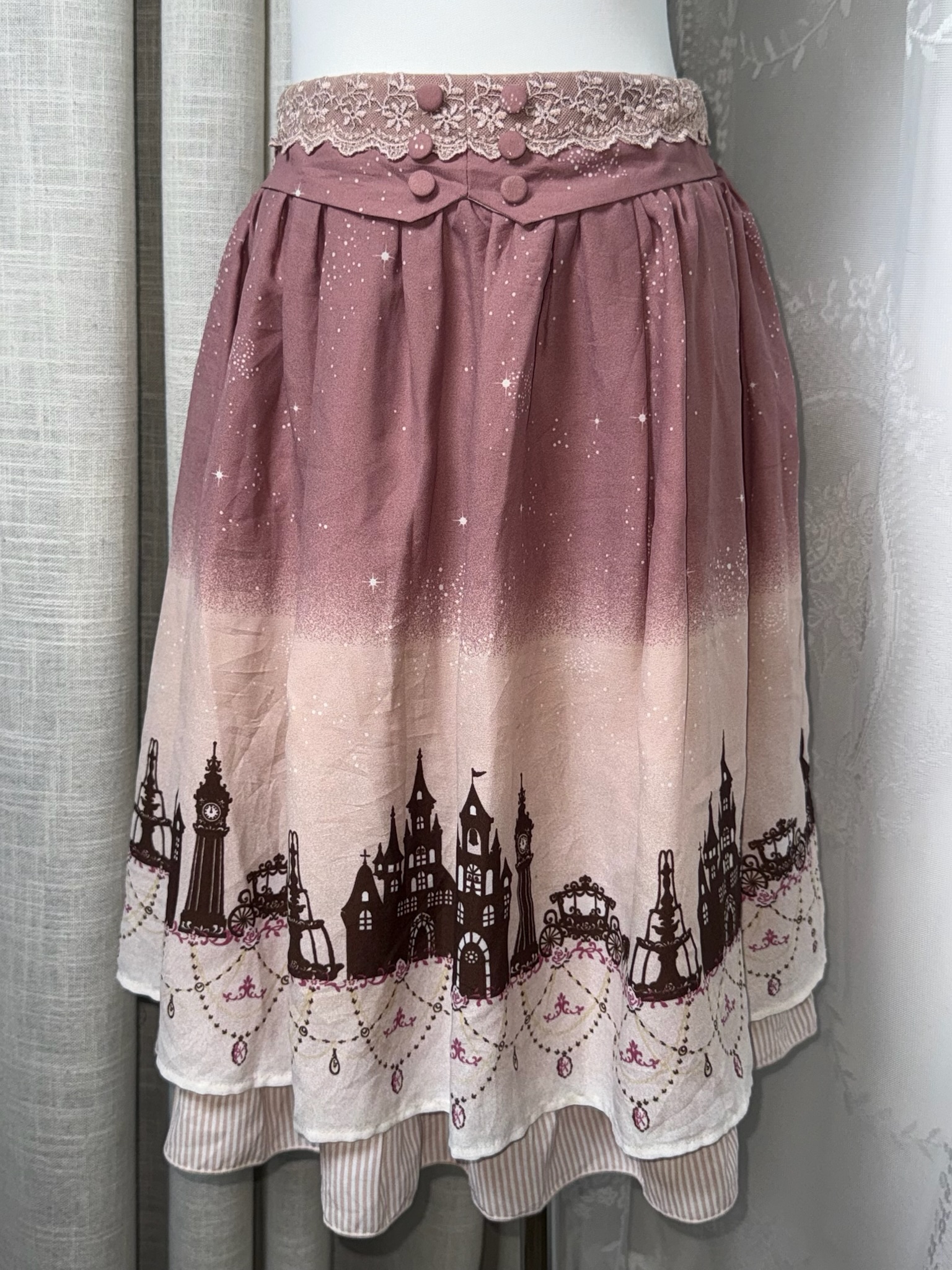 Fairytale Castle & Starry Sky Ombre Skirt